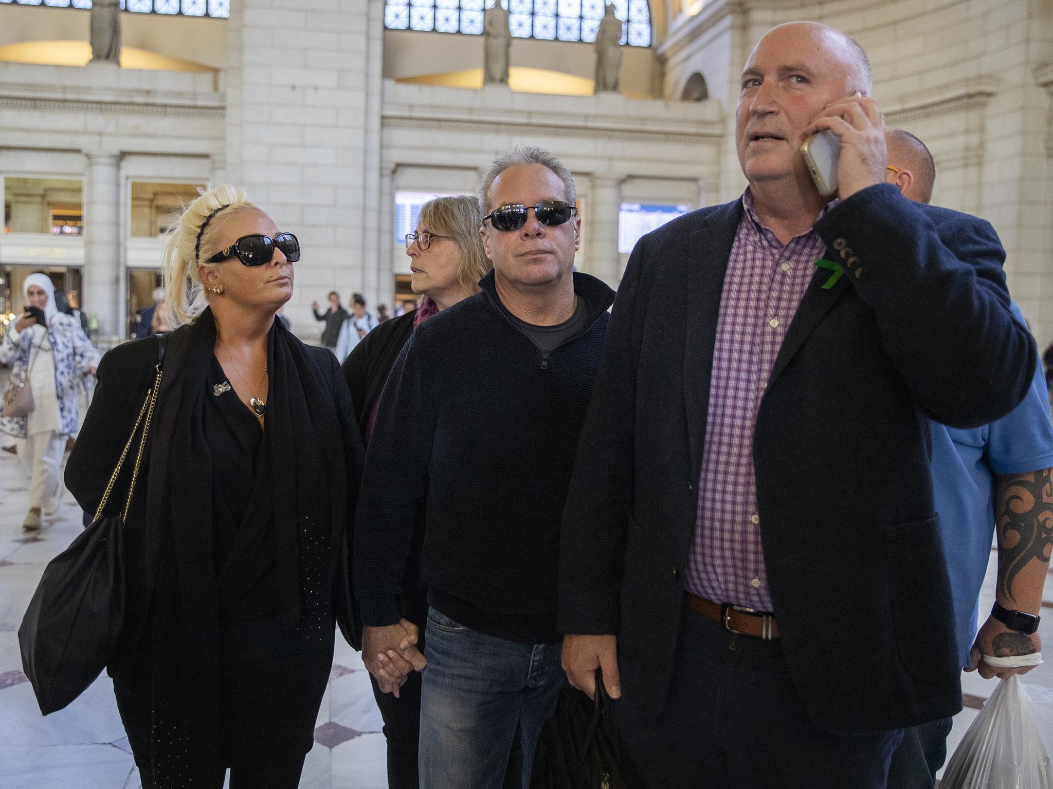 Harry Dunn’s parents with family spokesperson Radd Seiger