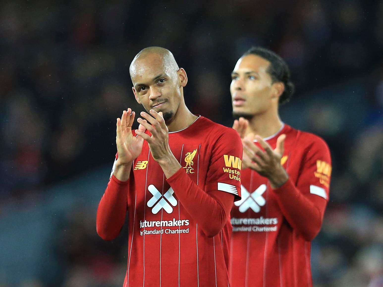 Fabinho applauds the Liverpool fans