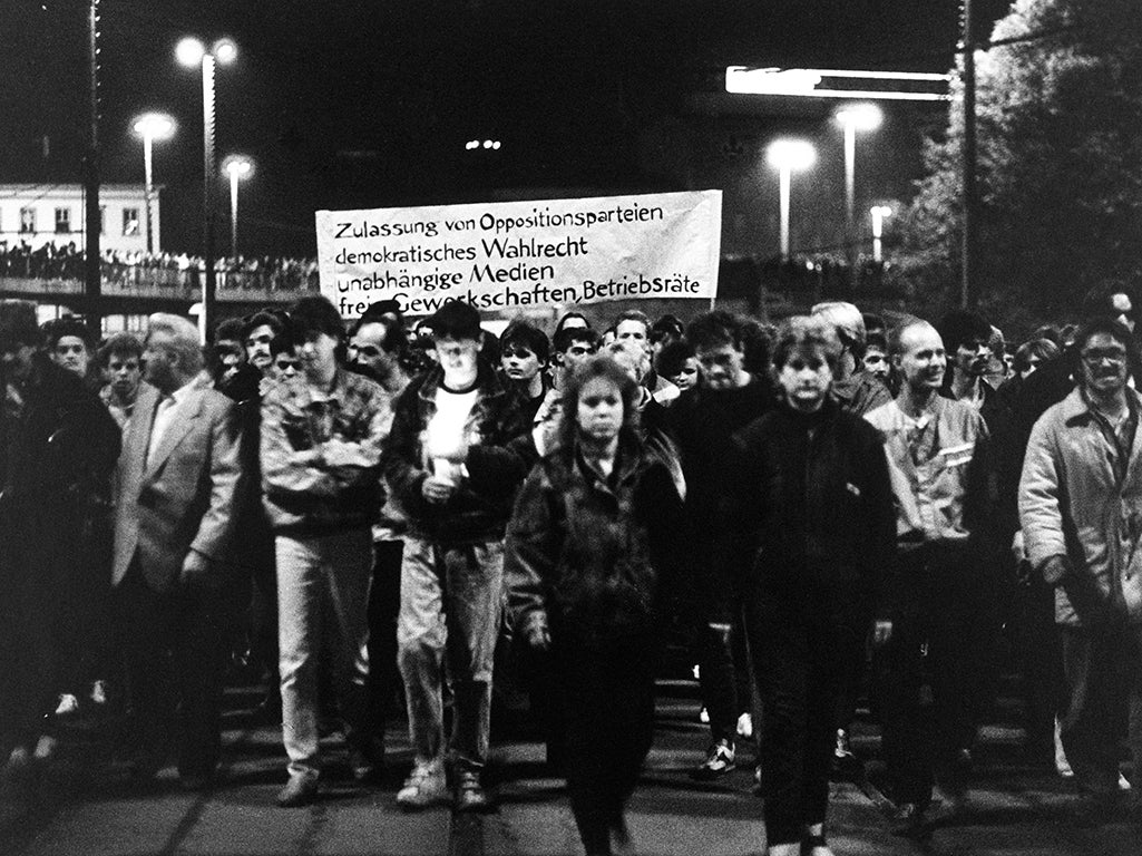 A demonstration of more than 100,000 protesters in Leipzig on 14 October 1989 led to Honecker stepping down two days later