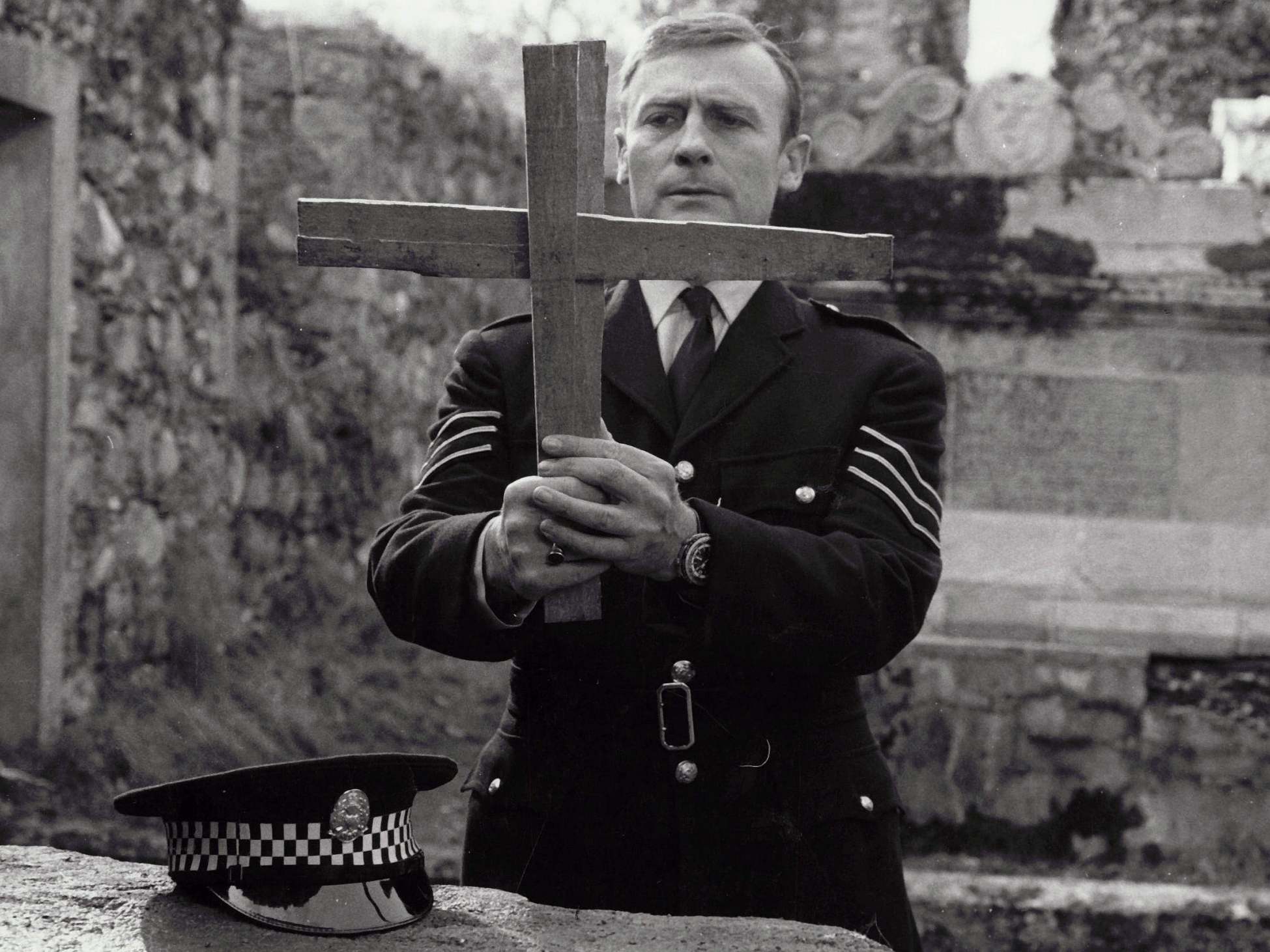 Up in smoke: Edward Woodwood in ‘The Wicker Man’