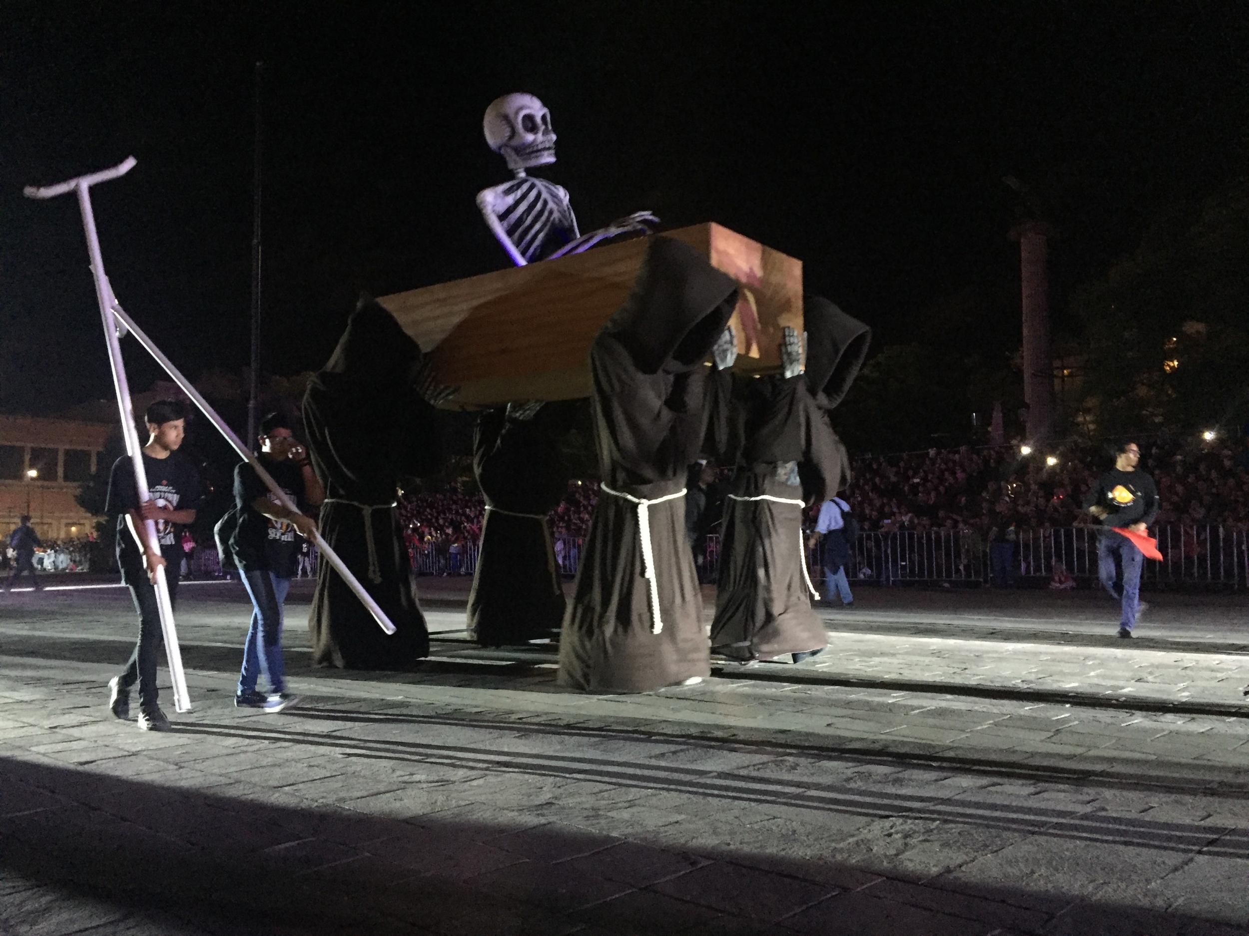 The Calaveras parade in Aguascalientes