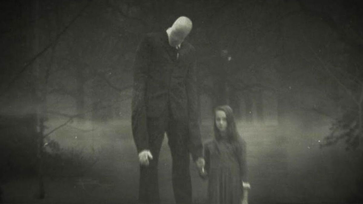 A picture of Slender Man created online