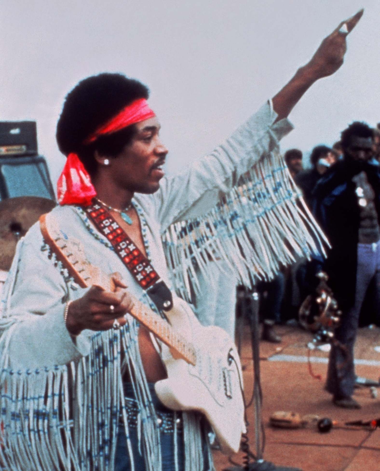 Jimi Hendrix at Woodstock in 1969