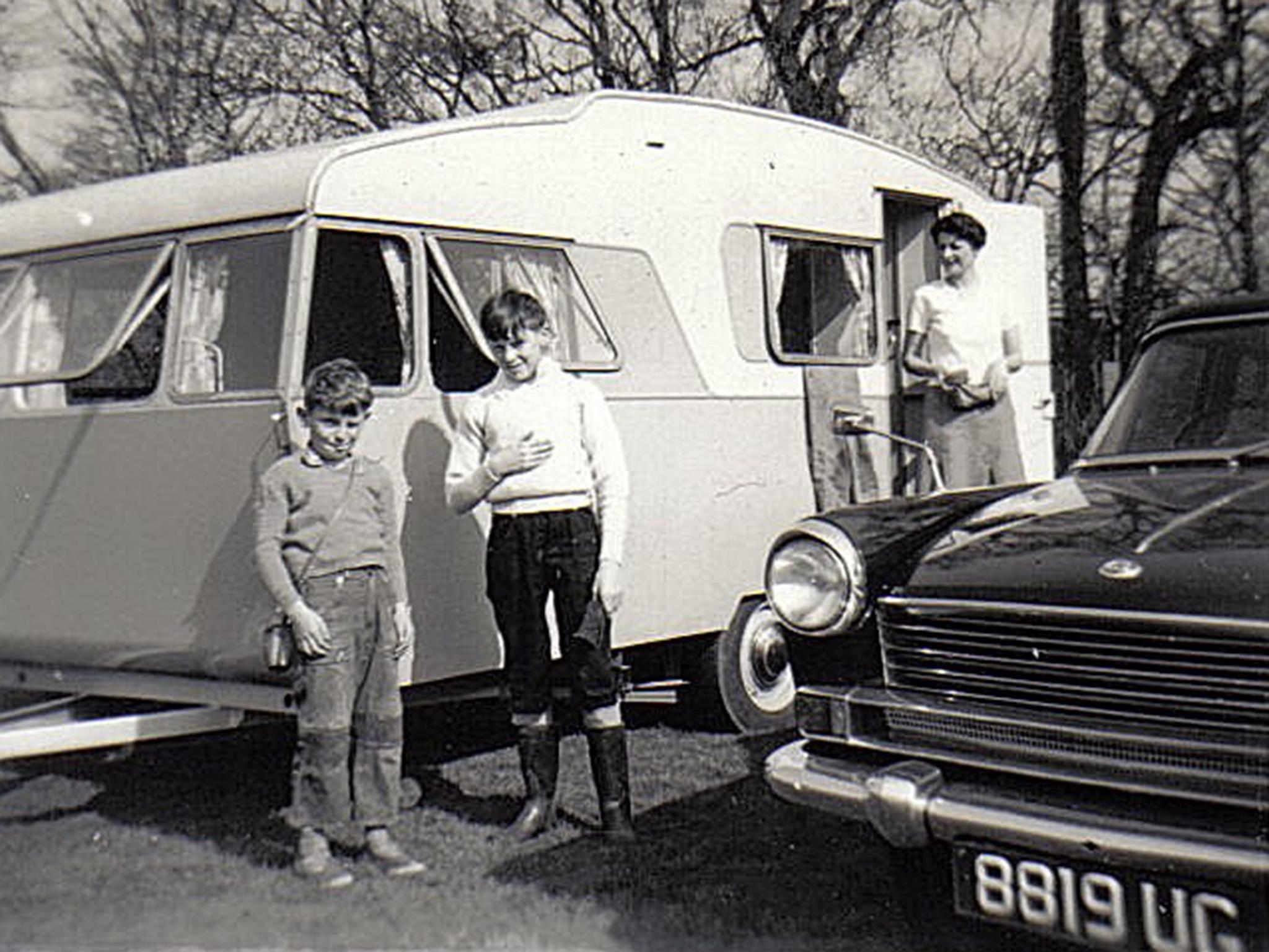 Grandma with my dad as a boy on a self-catering holiday