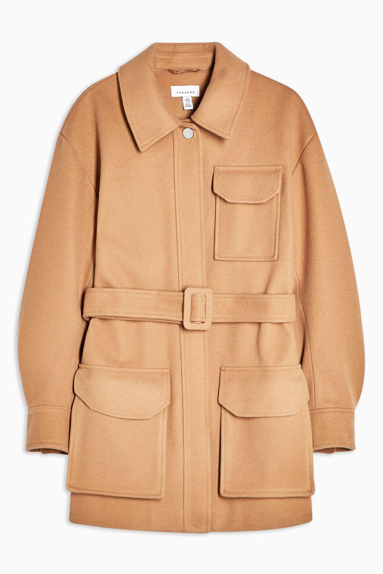 Camel Utility. Pocket Shacket, £79, <a href="https://www.topshop.com/en/tsuk/product/new-in-this-week-2169932/new-in-fashion-6367514/camel-utility-pocket-shacket-9317890" target="_blank" rel="nofollow" class="body-gallery" data-vars-item-name="GL-9161601-https://www.topshop.com/en/tsuk/product/new-in-this-week-2169932/new-in-fashion-6367514/camel-utility-pocket-shacket-9317890" data-vars-event-id="c6">Topshop</a>
