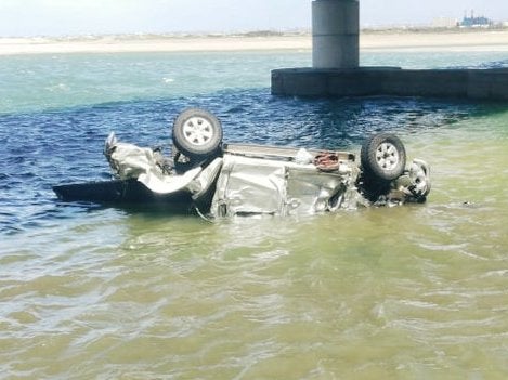 Their car went off the bridge after it collided with another vehicle on the N2 motorway in Bluewater Bay