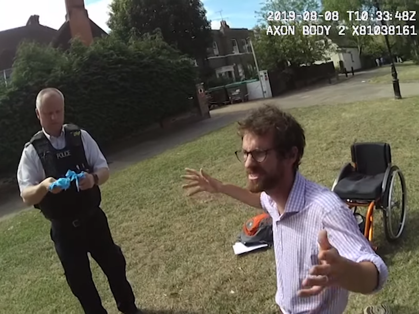 Bodycam footage showed Christian Hacker praying outside the Marie Stopes facility - breaching the protection order put in place by Ealing council