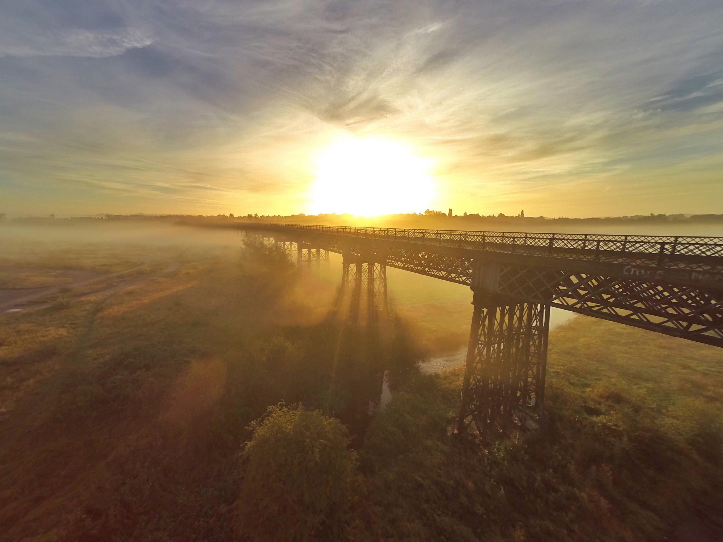 The Bennerley Viaduct, a wrought iron viaduct built in 1877 over the Erewash Valley, was ranked two places bewlow the hole in the wall