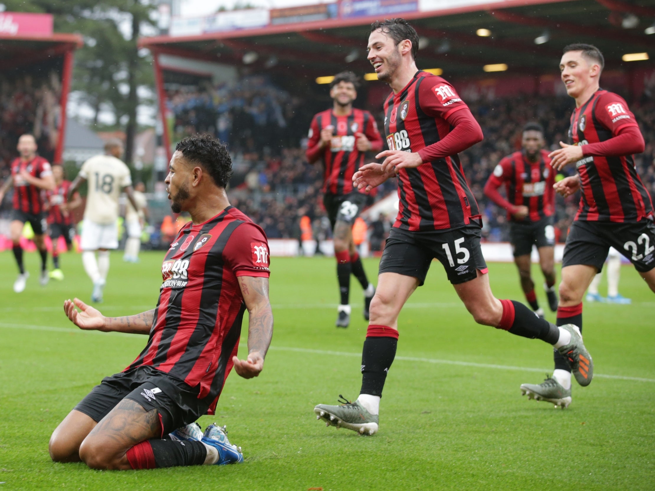 Joshua King celebrates scoring the game’s only goal