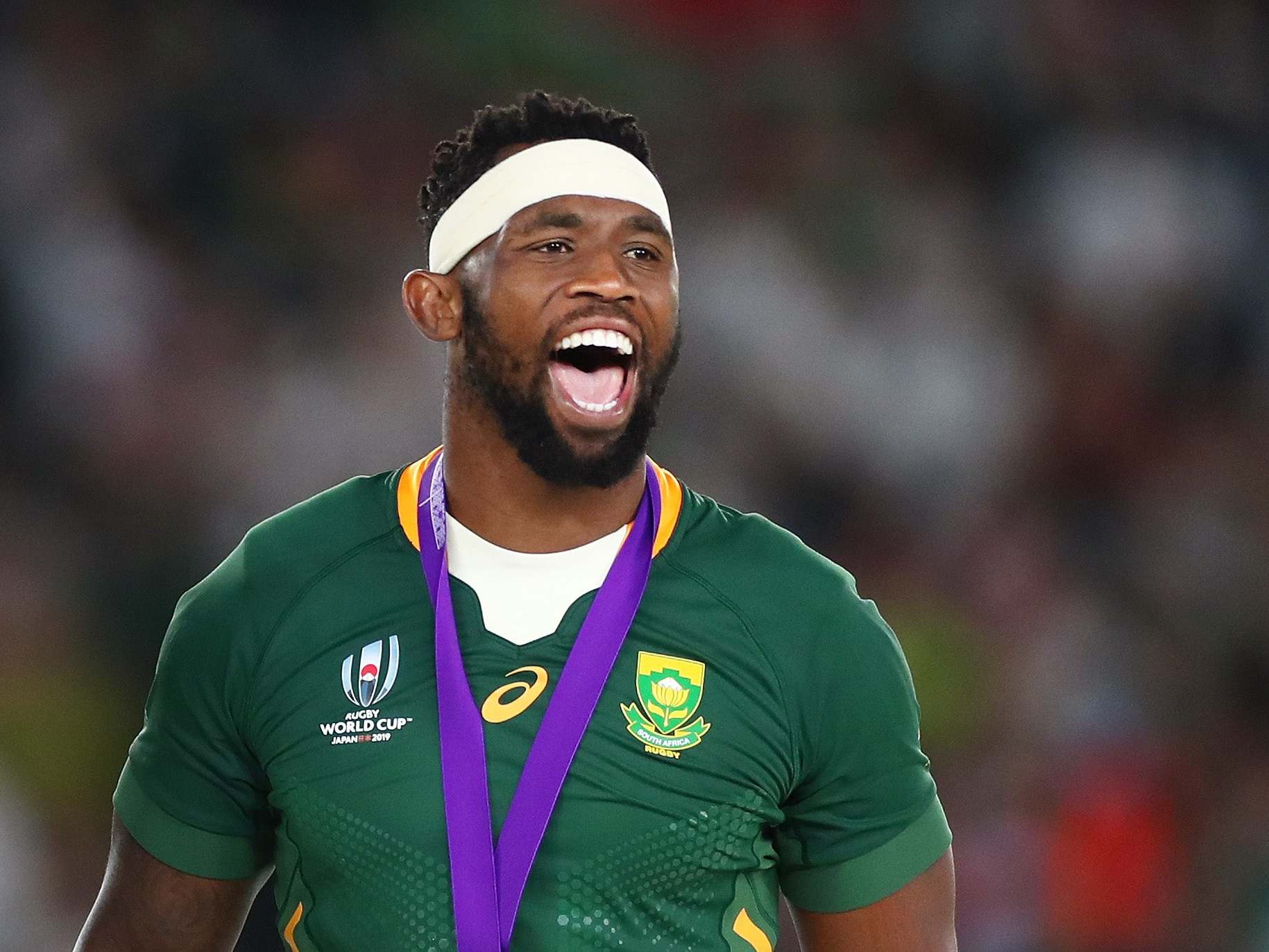 Siya Kolisi celebrates after the final whistle