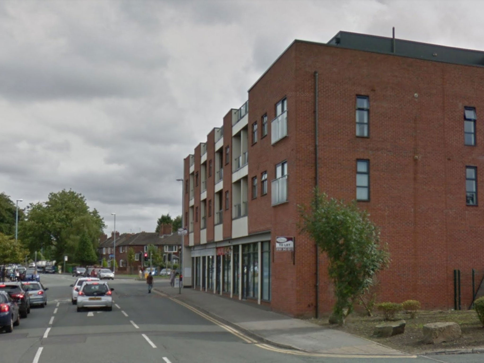 The site of a fatal car crash in Burnage, Greater Manchester, on 3 November