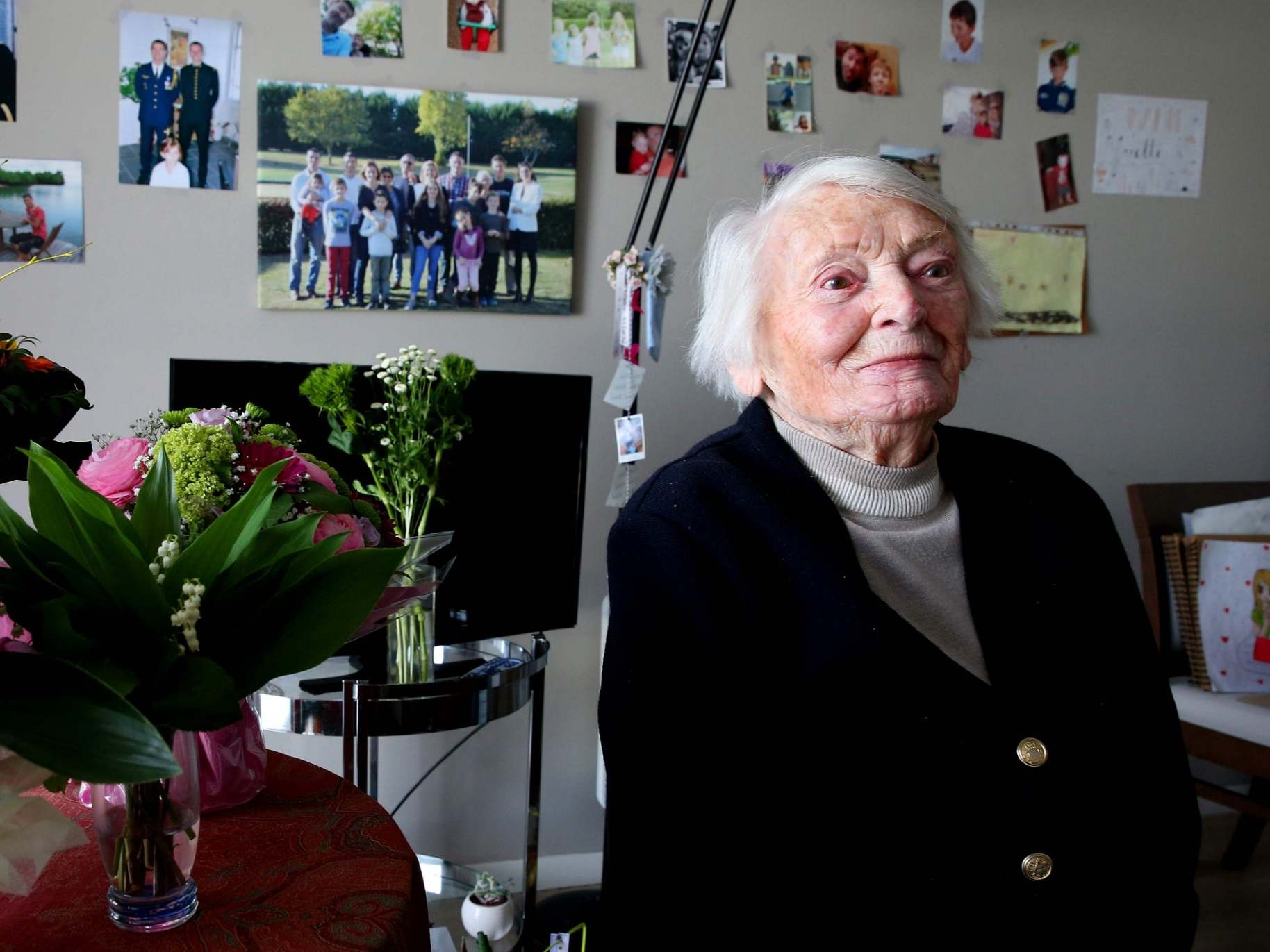 Yvette Lundy photographed at a retirement home in northern France