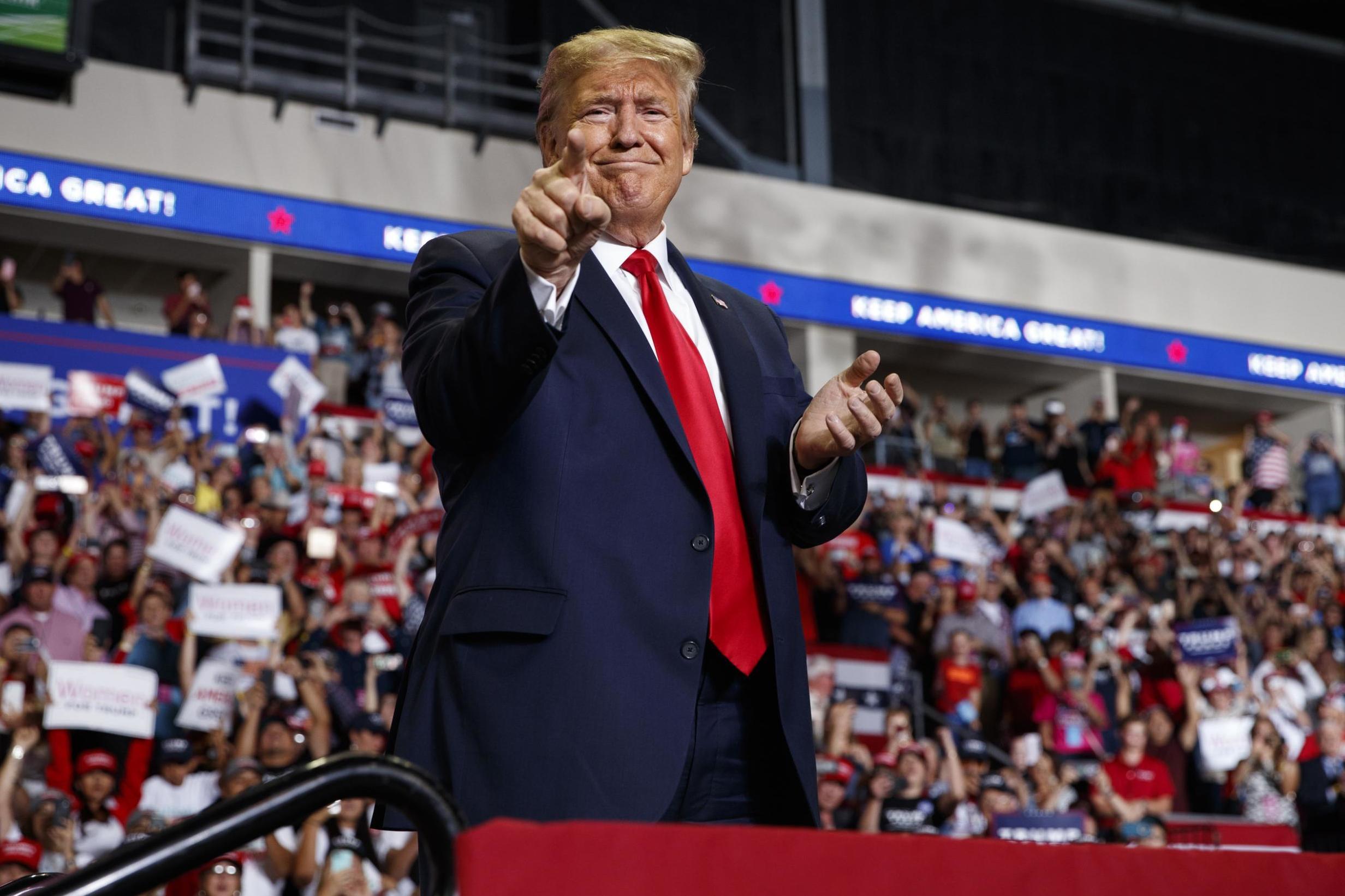 Trump speaks at a campaign rally in New Mexico