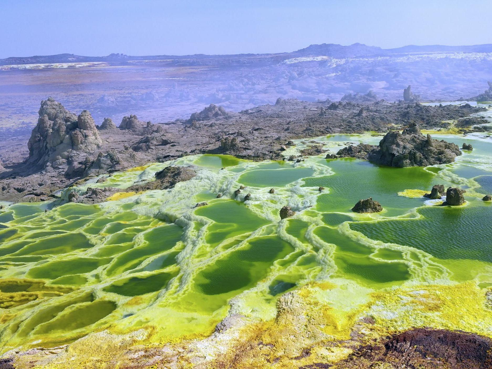 One of several sites in Ethiopia’s Danakil Depression, where a team of scientists sought microorganisms able to endure harsh living conditions