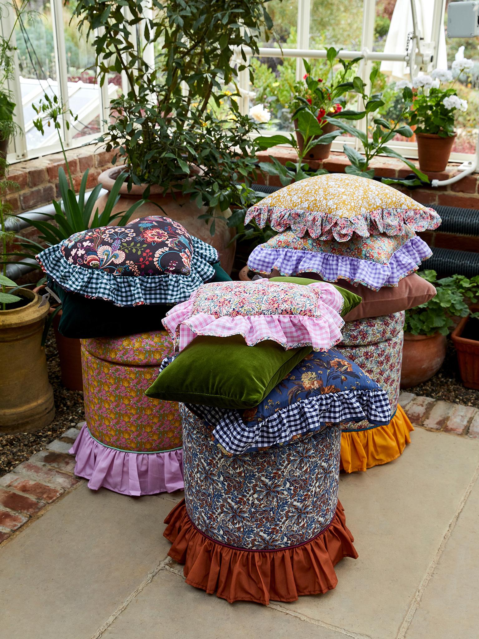 Liberty Floribunda, Edit58 Cushions and Ceraudo footfools, www.libertylondon.com