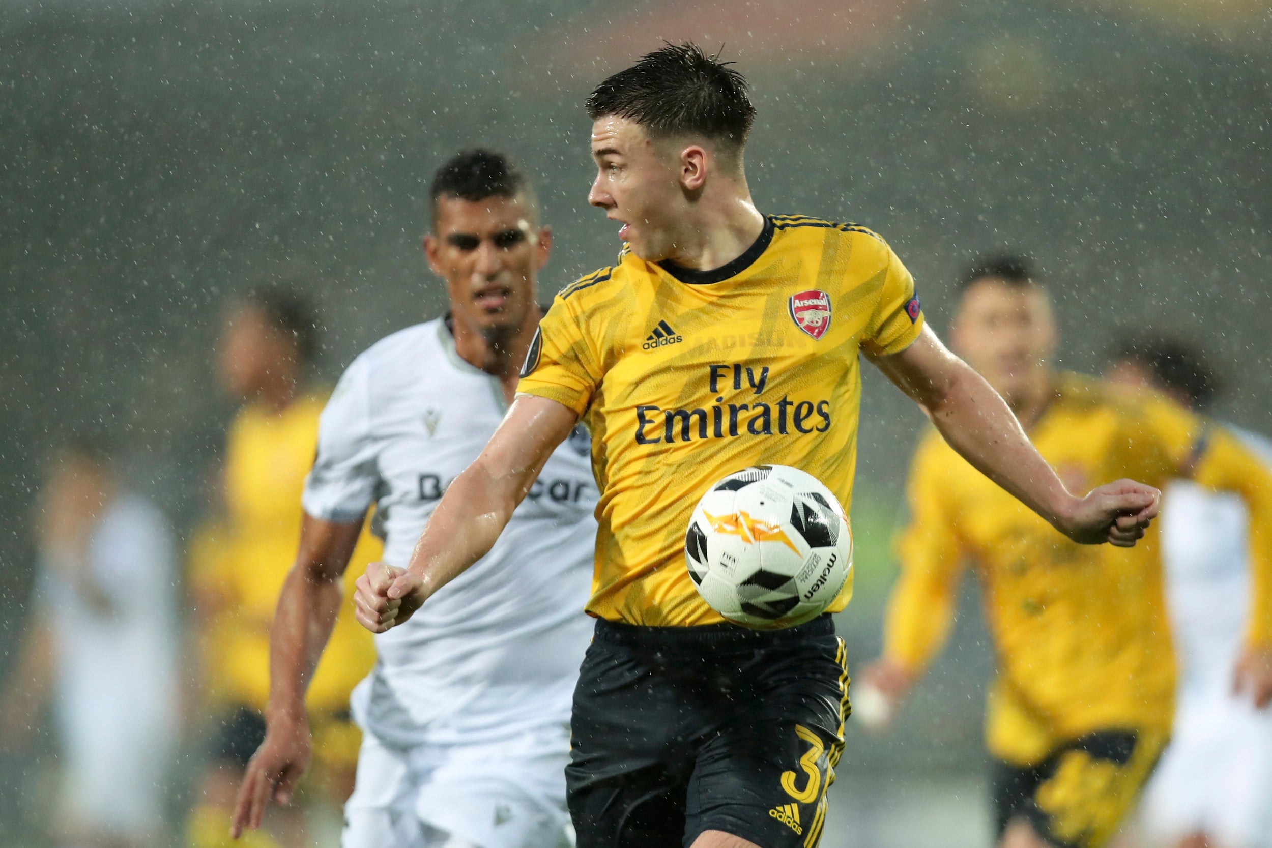 The left-back joined Arsenal from his boyhood club Celtic in the summer