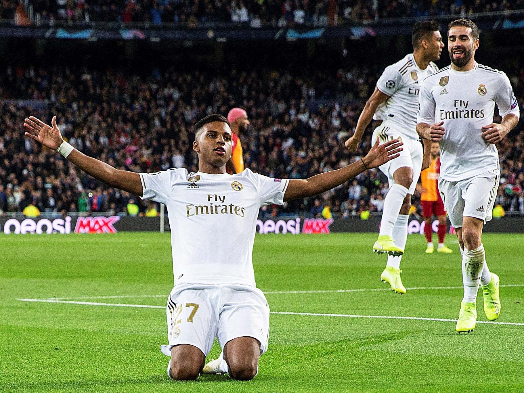 Rodrygo celebrates after scoring Real Madrid’s second goal