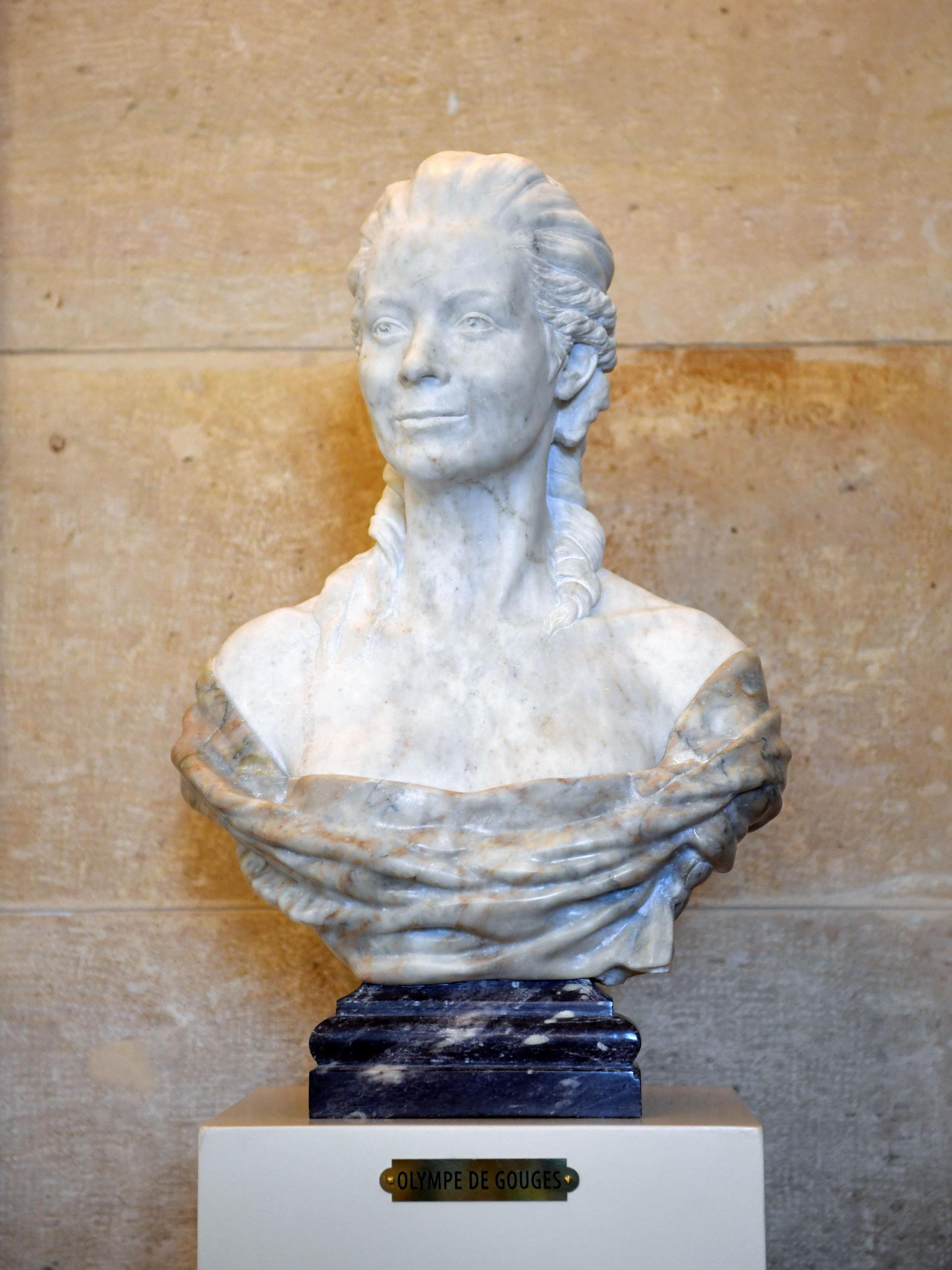 Bust of playwright and political activist Olympe de Gouges at the National Assembly in Paris