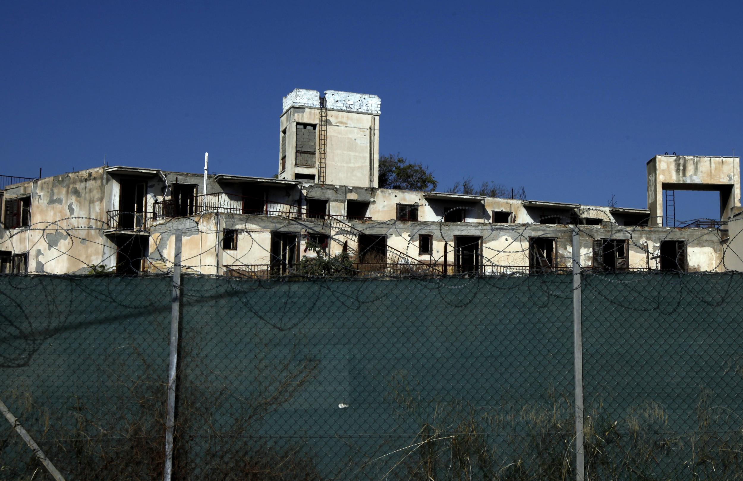 A building left to rot in the middle of the UN-administered no man's land which divides the two halves of Nicosia