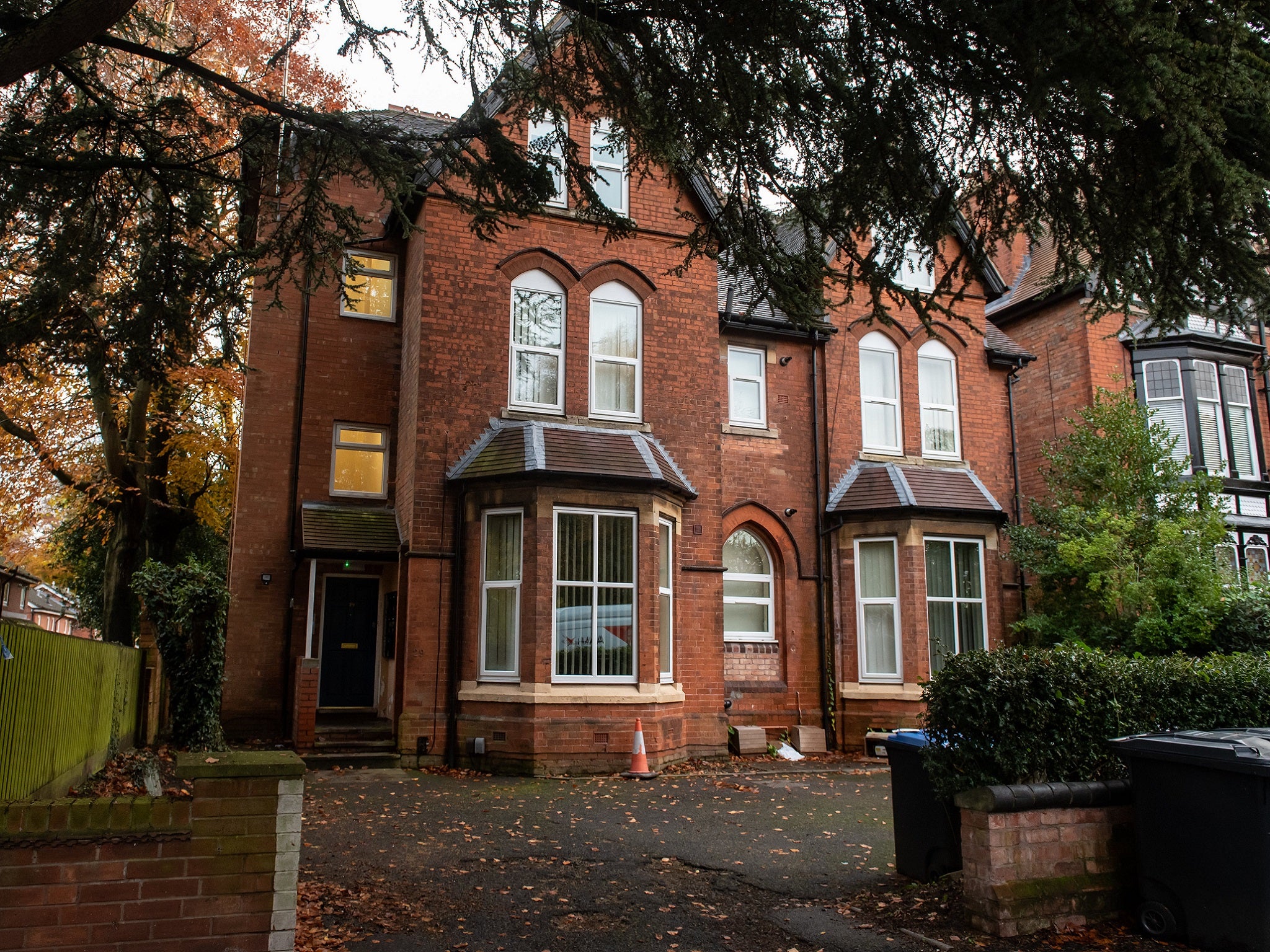 General view of a property in Oxford Road, Moseley, Birmingham, cordoned off by police after the bodies of a man and woman were found on 9 November, 2019.