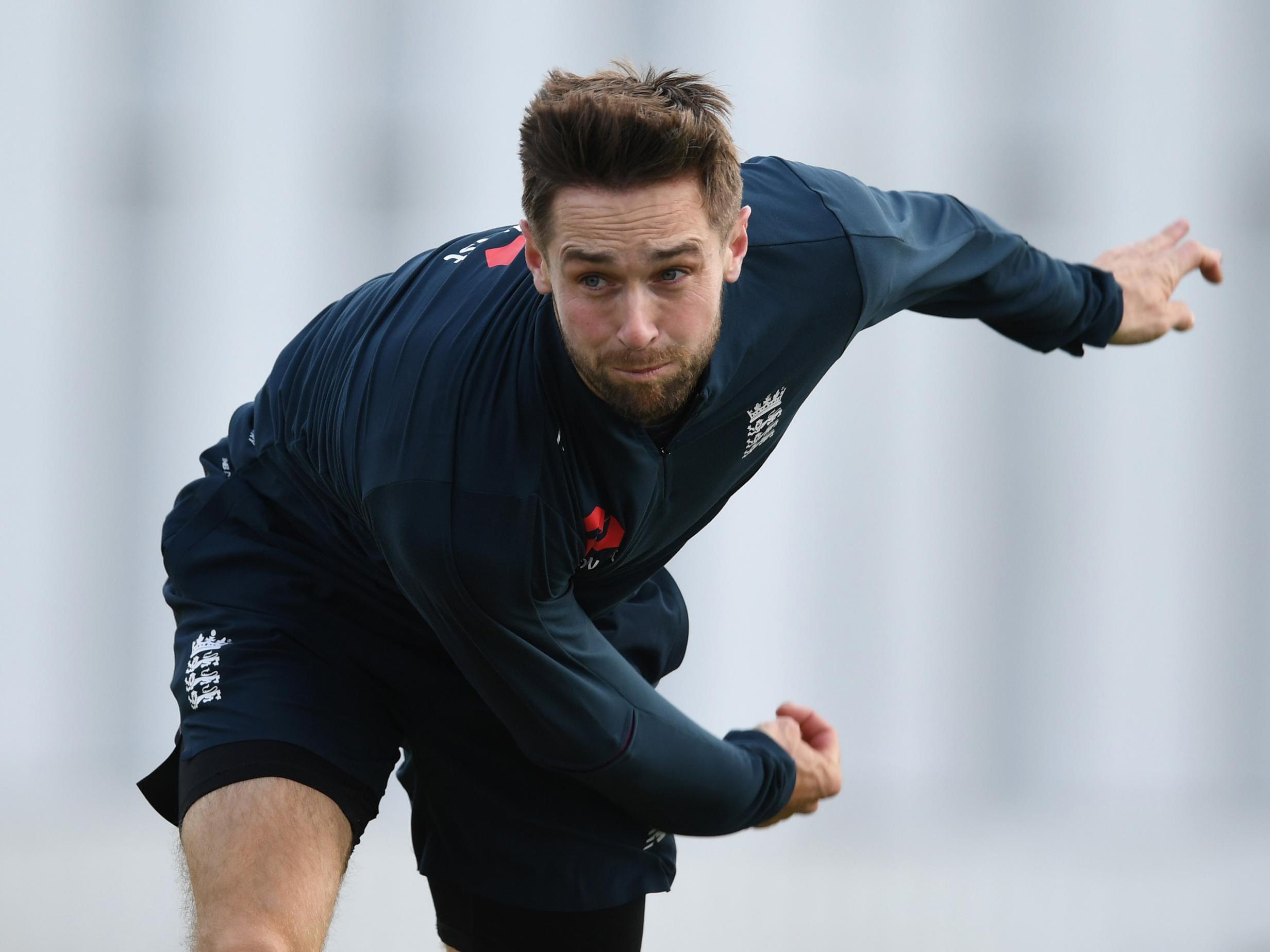 Chris Woakes in training for England