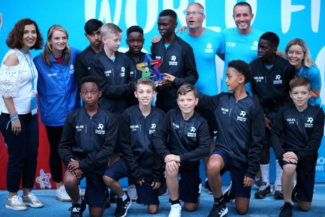 England celebrate with the fair play award