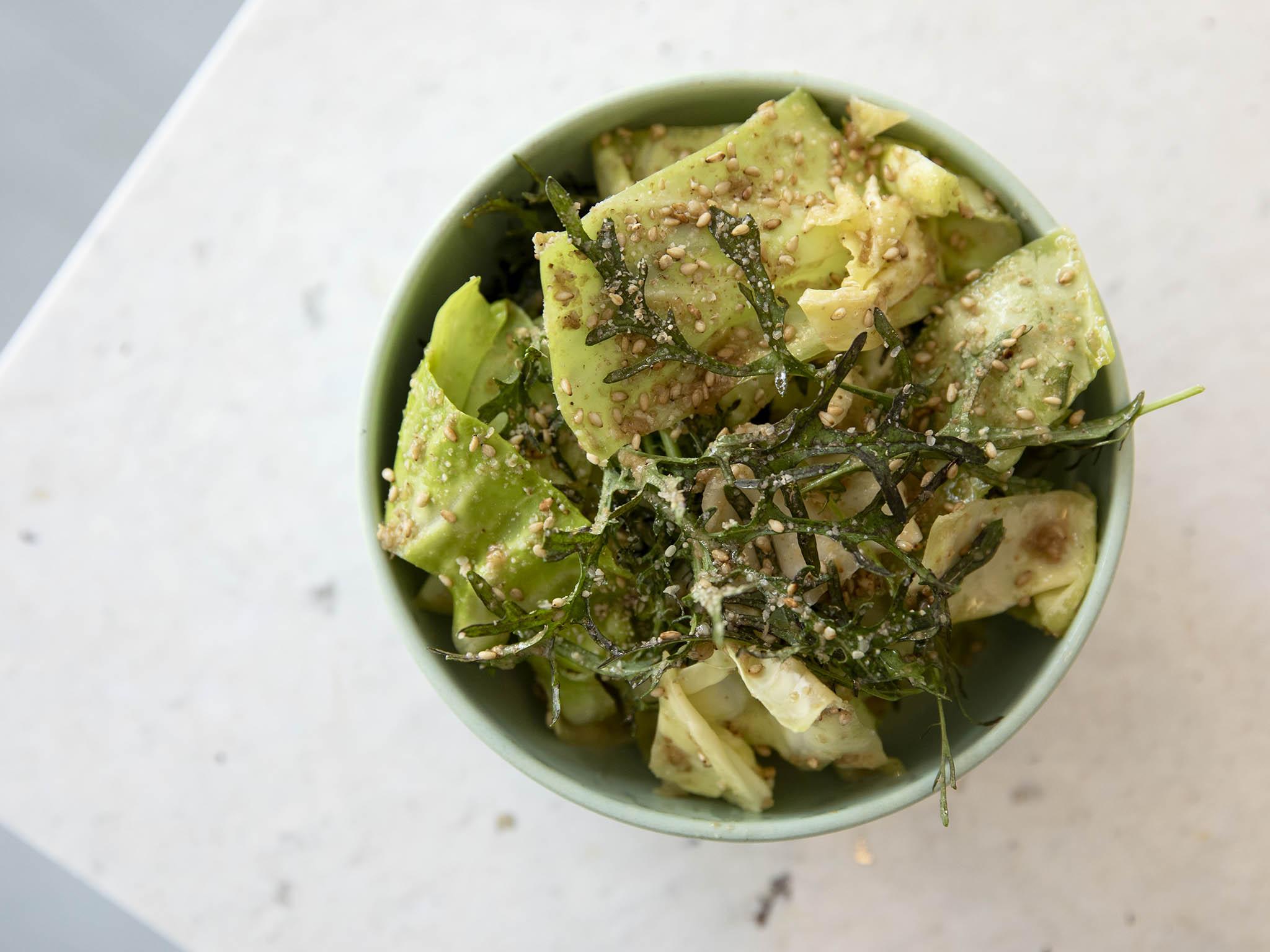 Fresh and crunchy, the cabbage was one of the best dishes on the menu