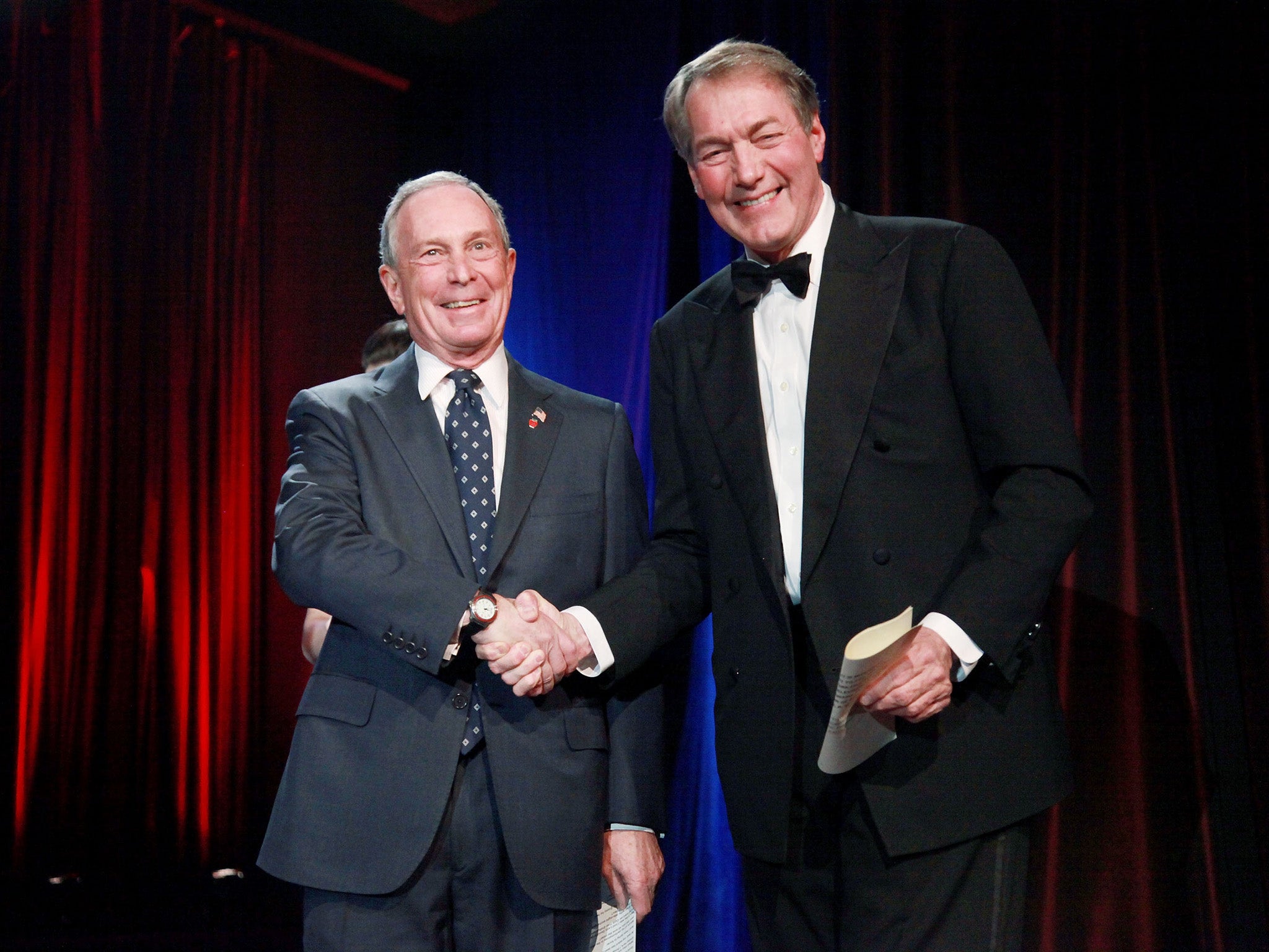 Mr Bloomberg defended disgraced CBS anchor Charlie Rose[R]