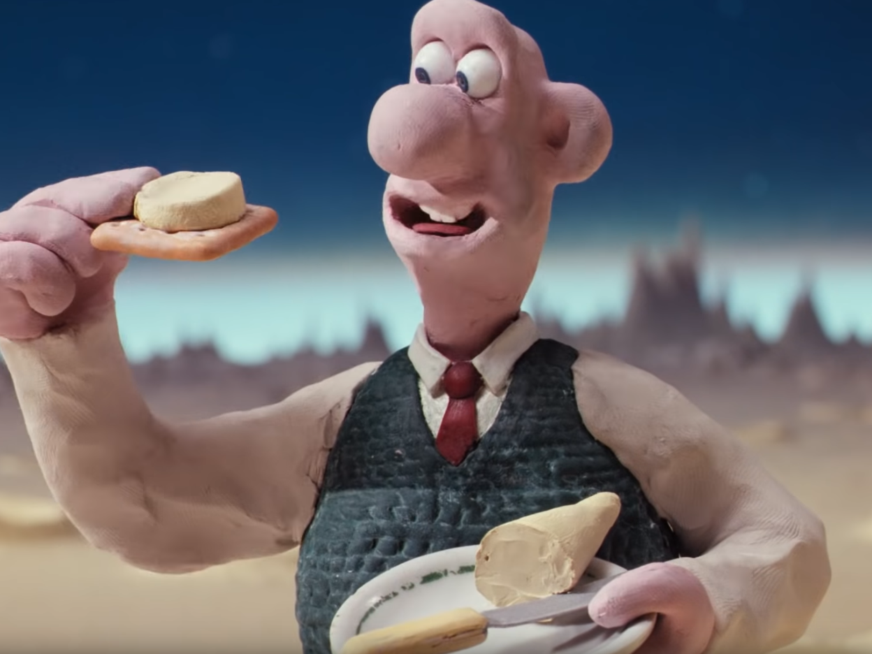 ‘Cheese Gromit!’: Wallace is partial to a chunk of Wensleydale