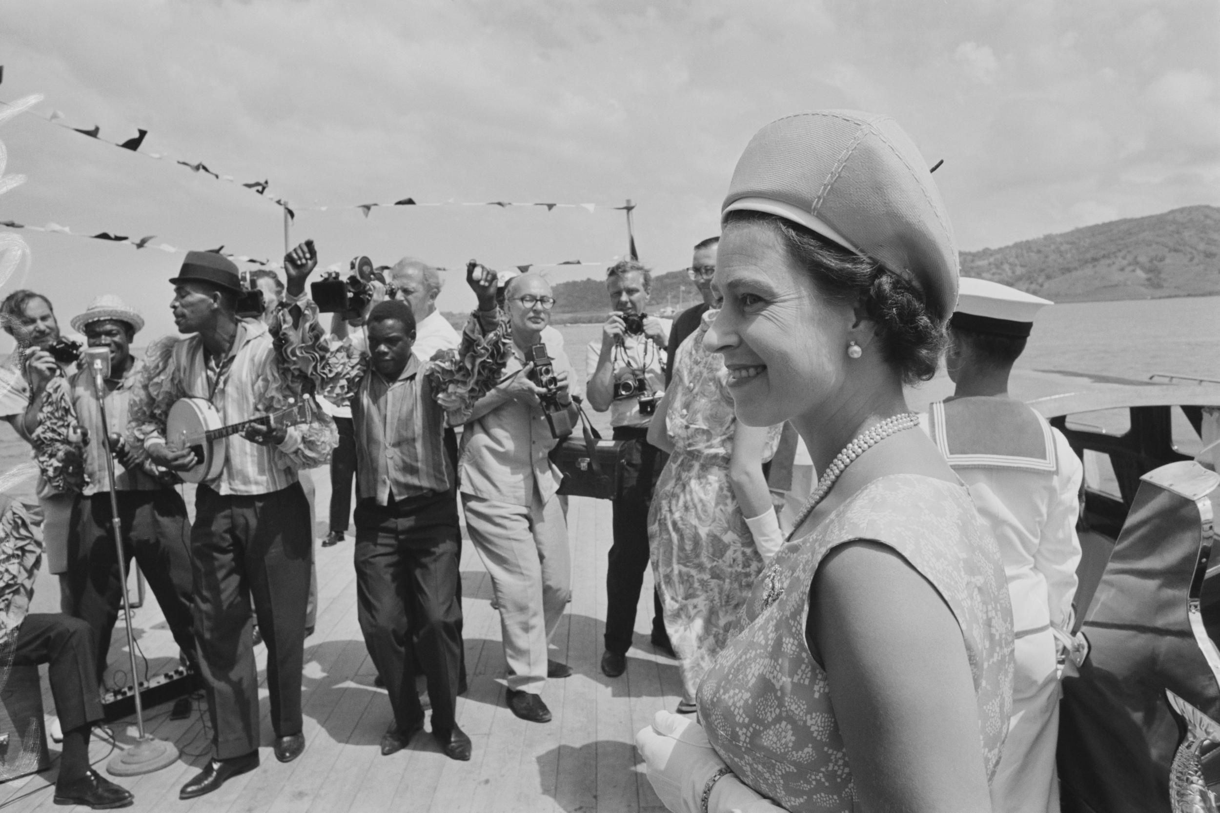 Queen Elizabeth II during a Commonwealth visit to the Caribbean, March 1966