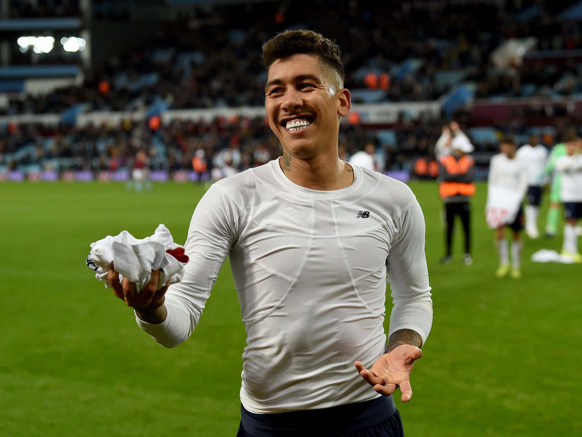 Roberto Firmino of Liverpool celebrating