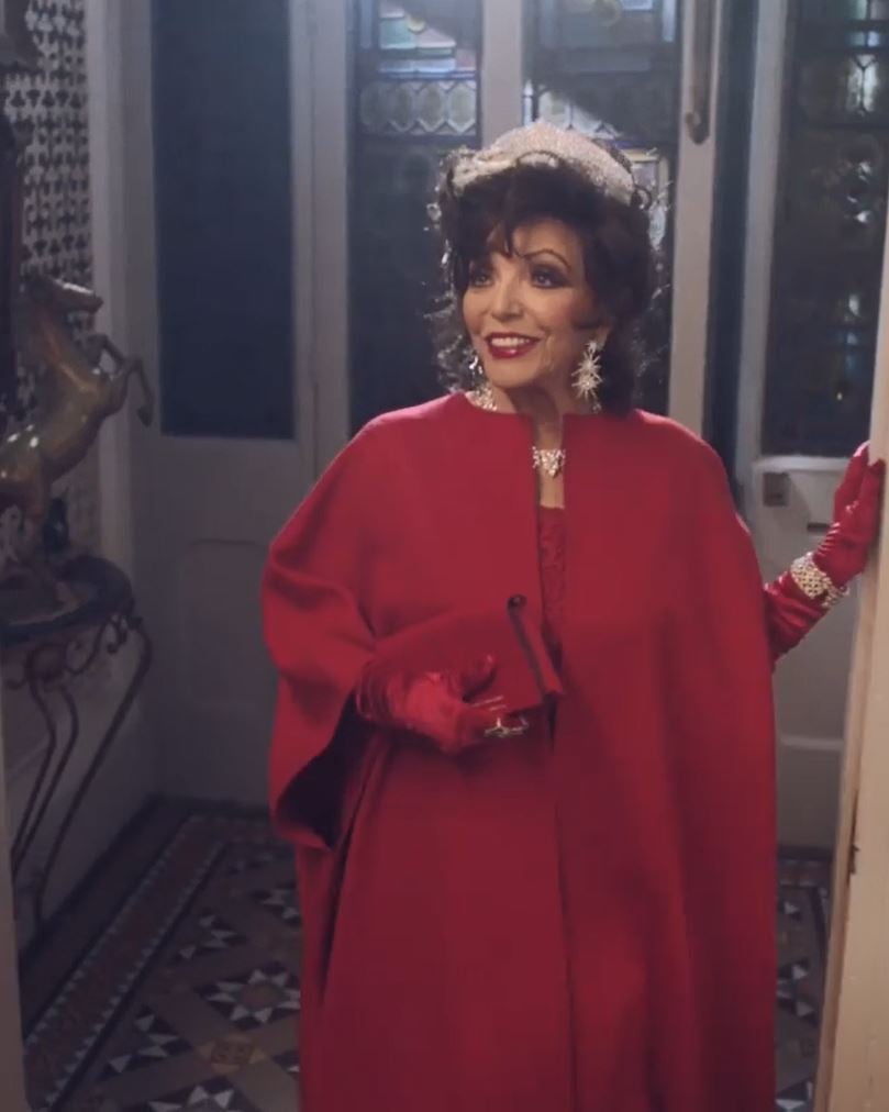 Dame Joan Collins in the new Valentino holiday campaign