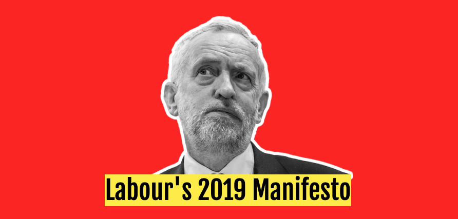 The fake manifesto website was red and featured a picture of Jeremy Corbyn