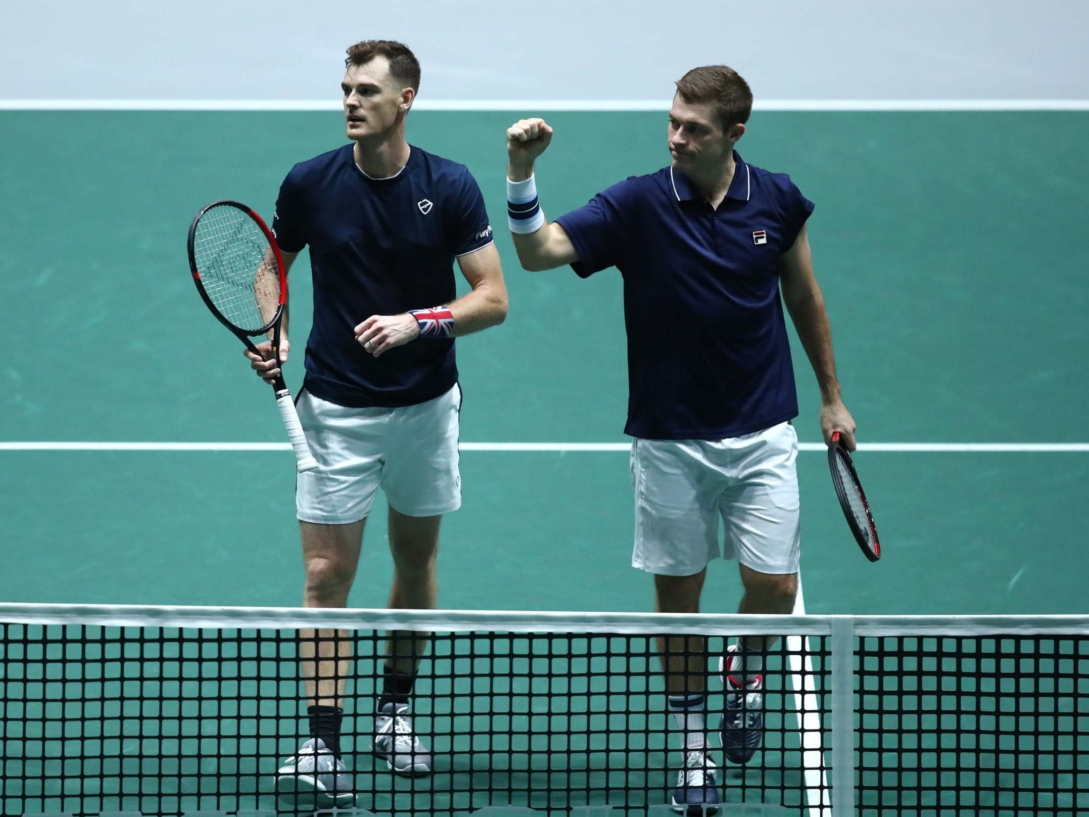 Jamie Murray and Neal Skupski celebrate winning their match