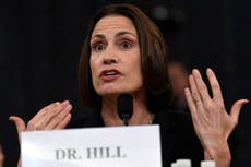 Trump launches personal attack on Fiona Hill after she likens him to Putin