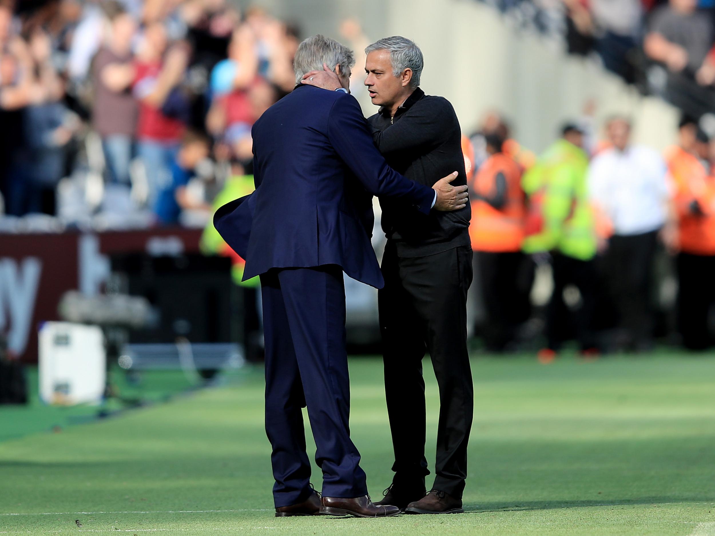 Manuel Pellegrini and Jose Mourinho met on Saturday