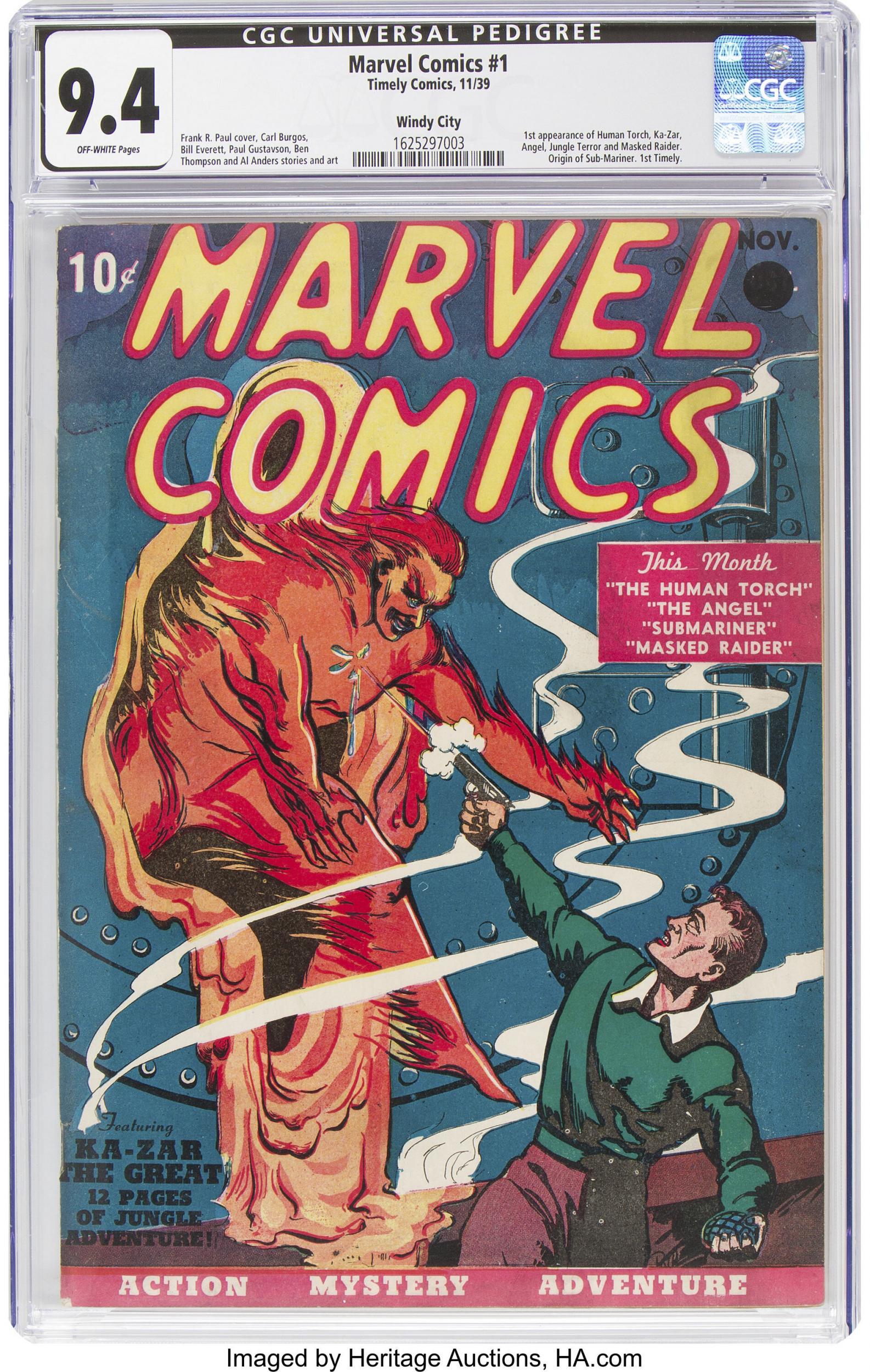 This 1939 Marvel comic book sold for $1,26m (£981,000) at auction on Thursday, 21 November.