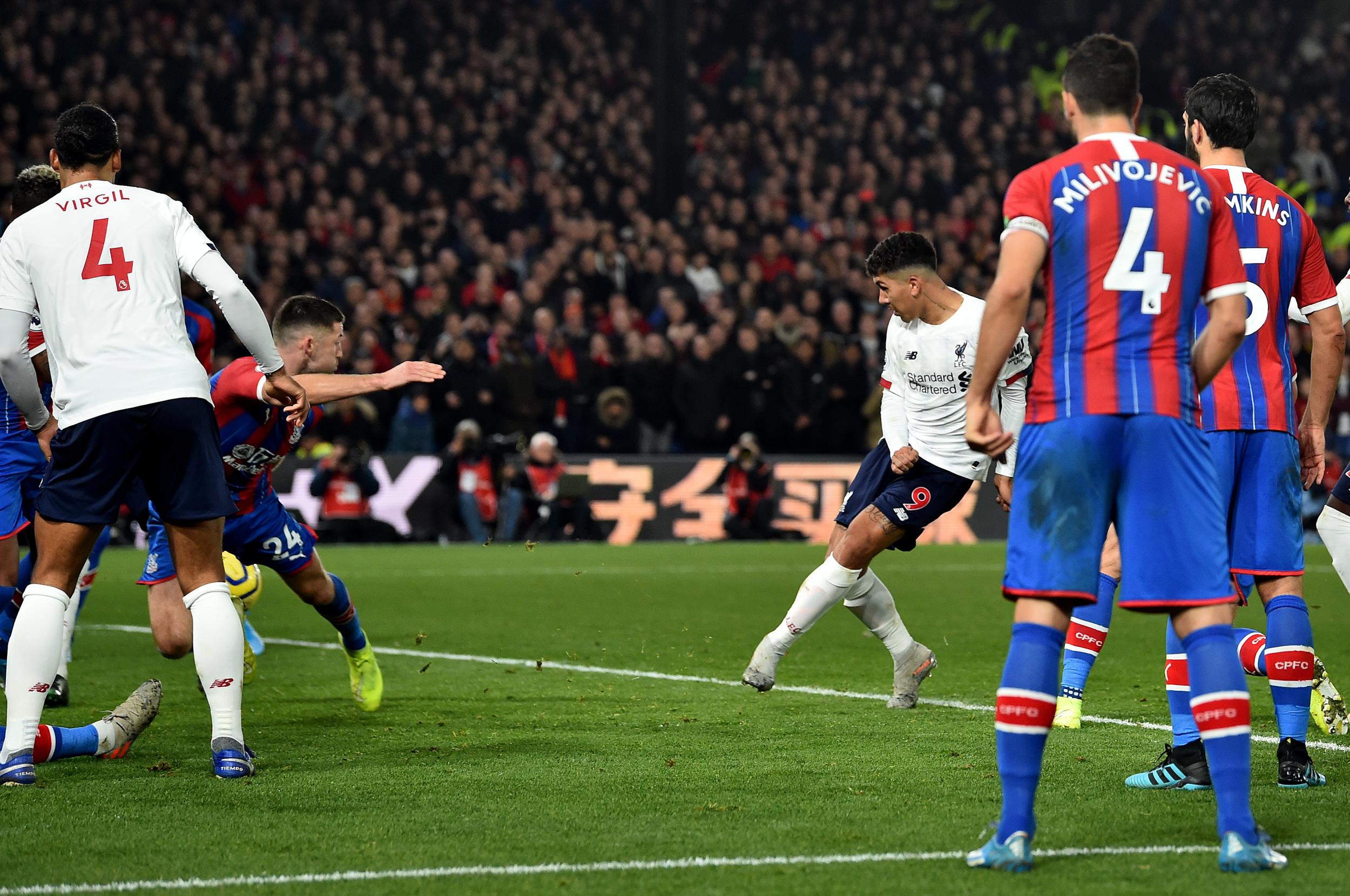 Firmino scores for Liverpool against Palace