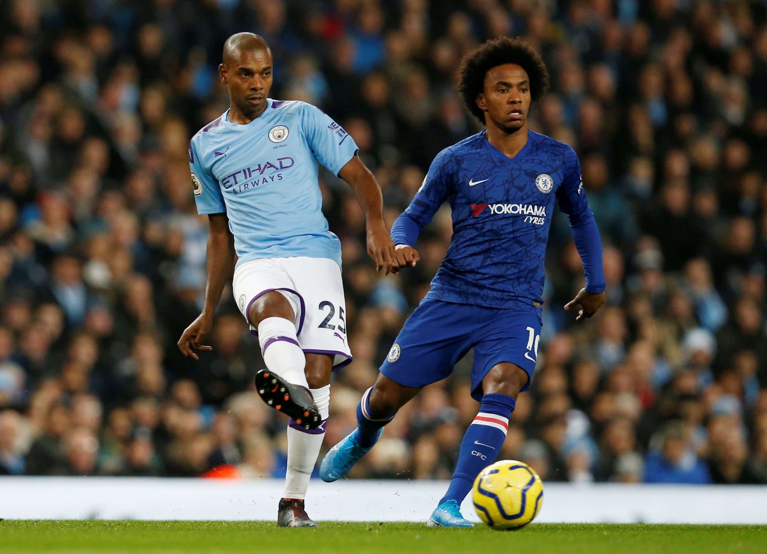 Fernandinho has moved into the back line