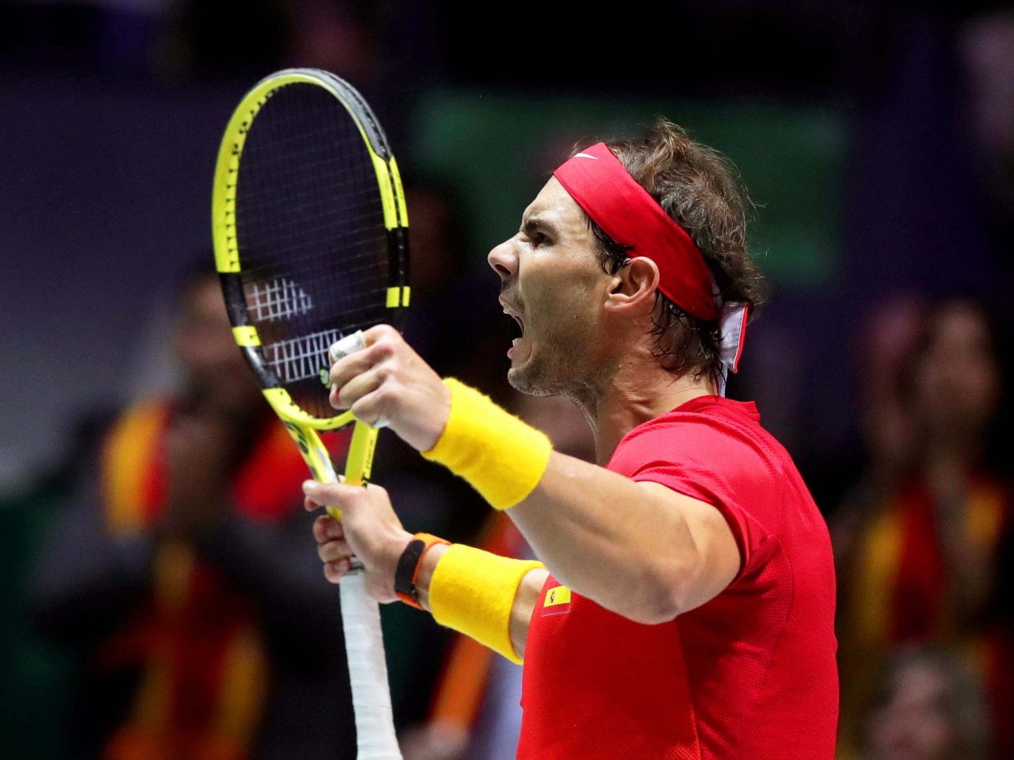 Nadal celebrates at Caja Magica