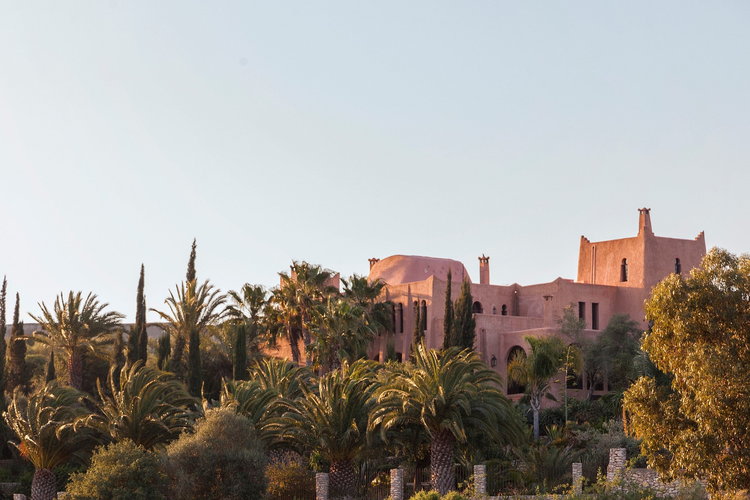 Jardin des Douars is surrounded by various palms