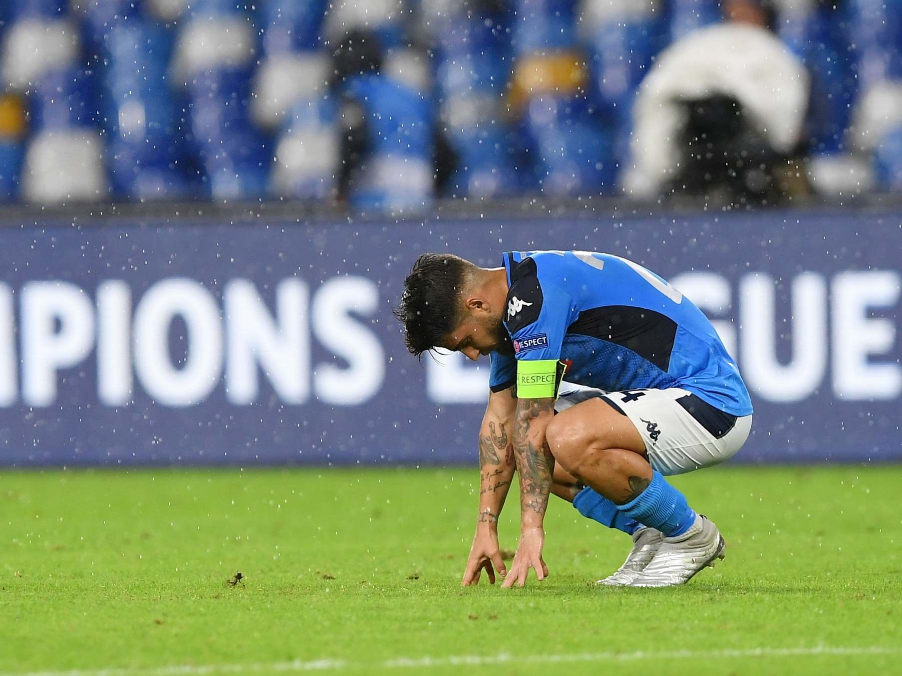 Lorenzo Insigne of SSC Napoli looks disappointed