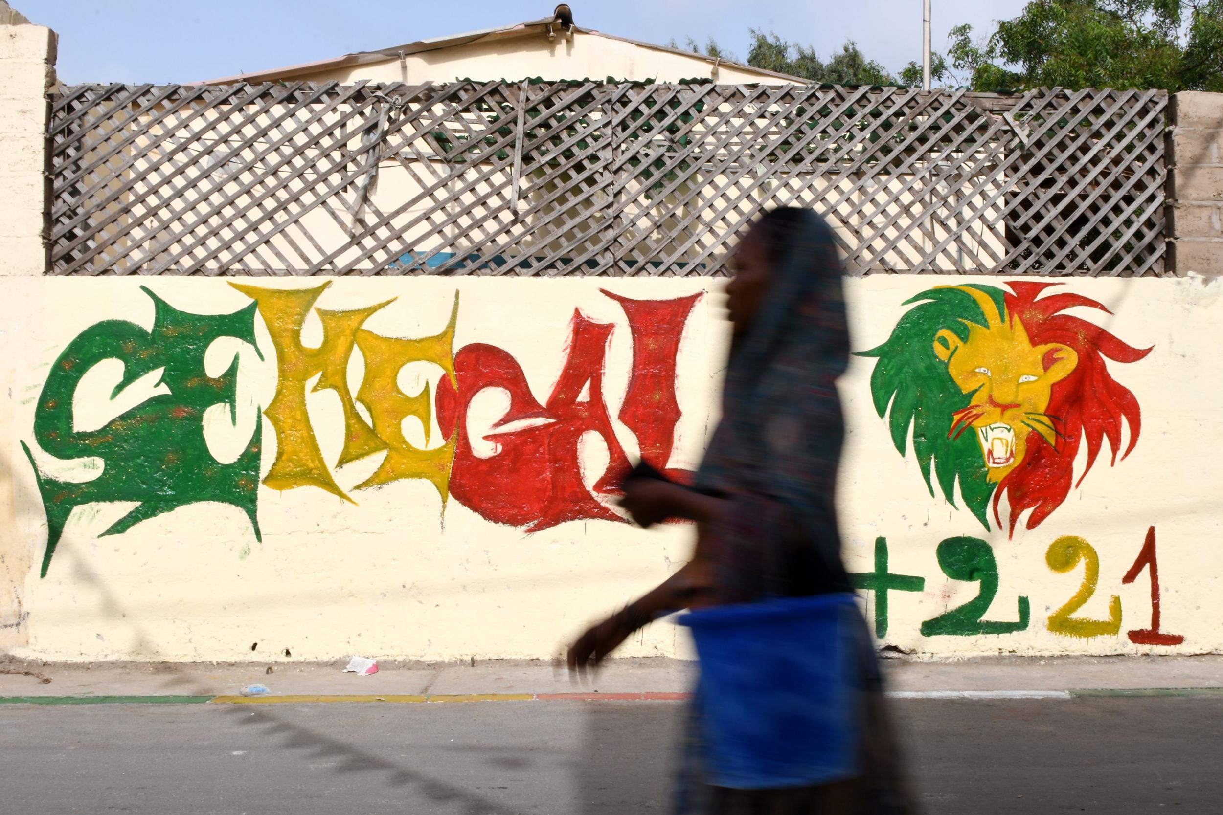 Senegal is painted in the colours of the flag (AFP/Getty)