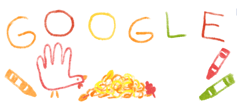 Google celebrates Thanksgiving with hand turkeys (Google)