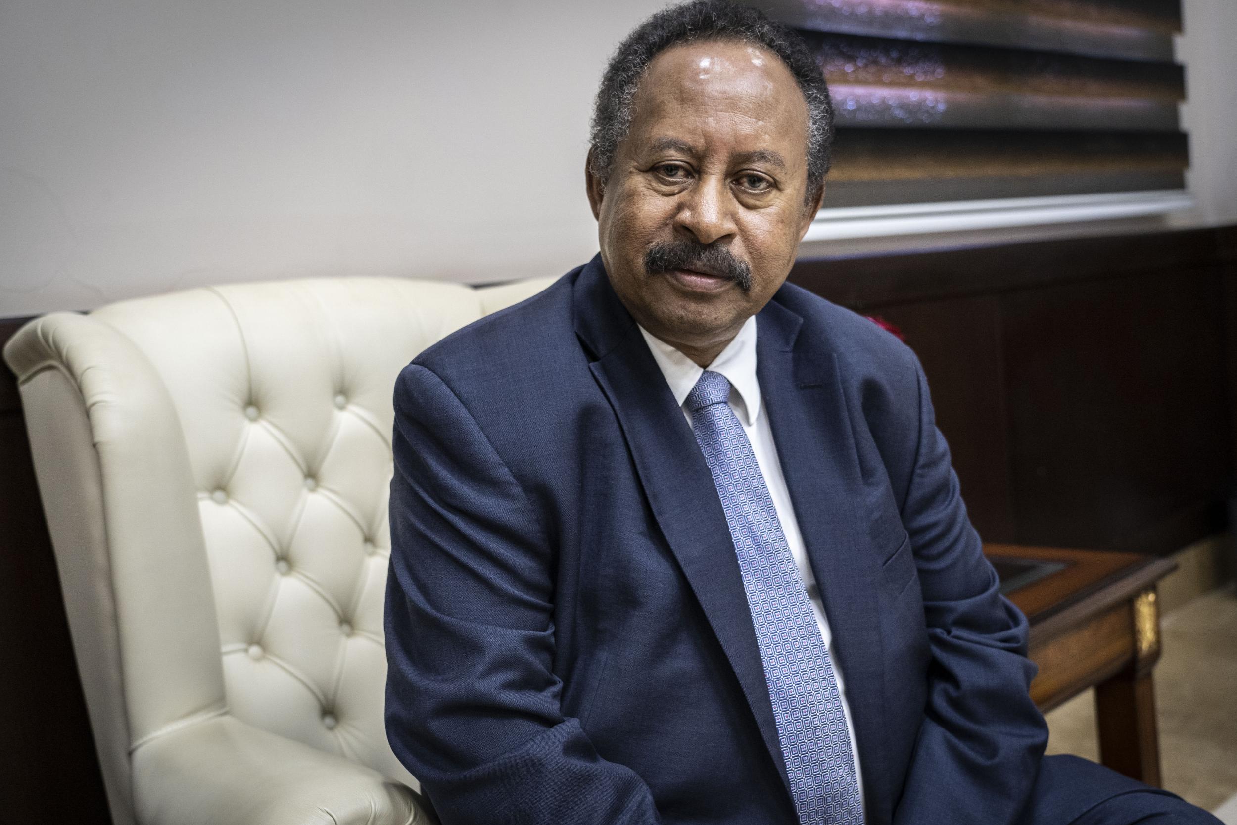 Sudanese Prime Minister Abdalla Hamdok in his offices in Khartoum