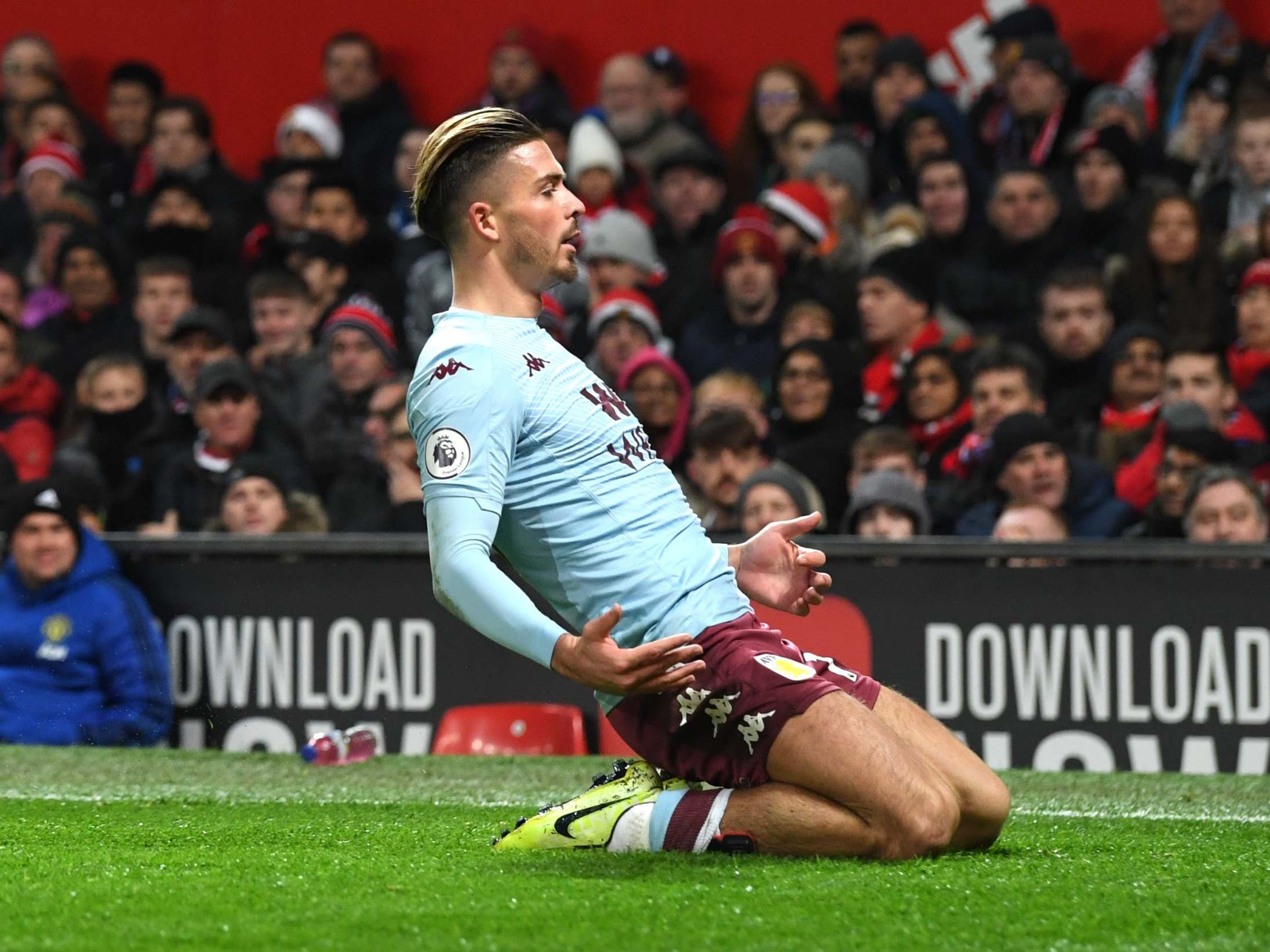 Jack Grealish of Aston Villa celebrates after he scores