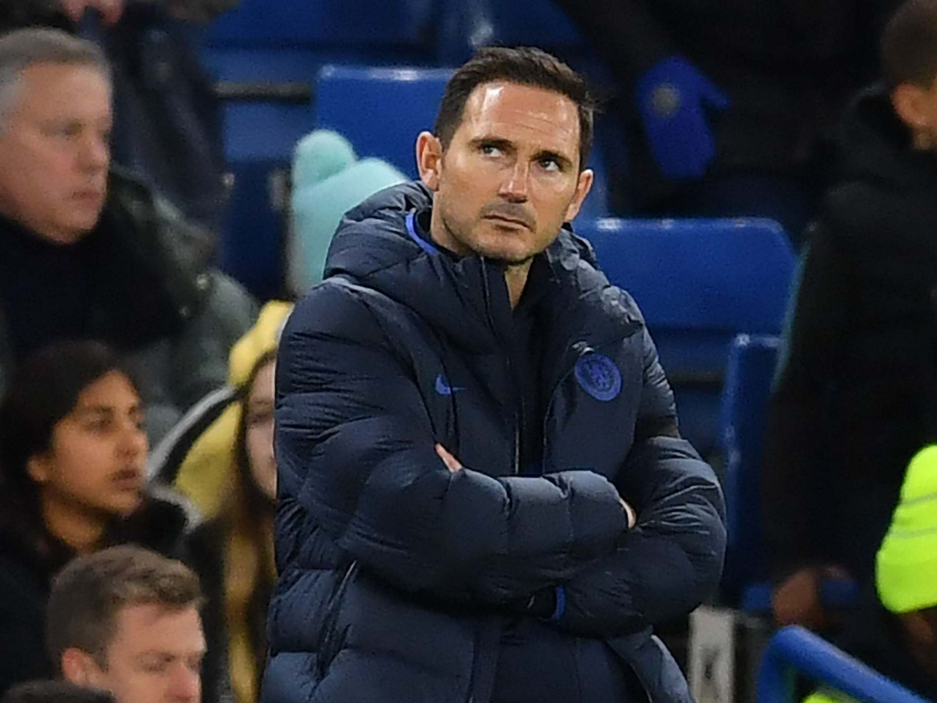 Chelsea's Frank Lampard looks on