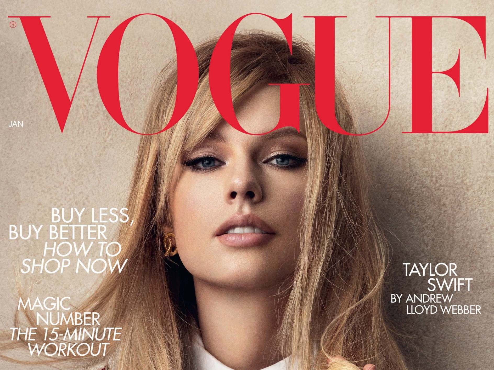 Taylor Swift on cover of British Vogue's January 2020 issue