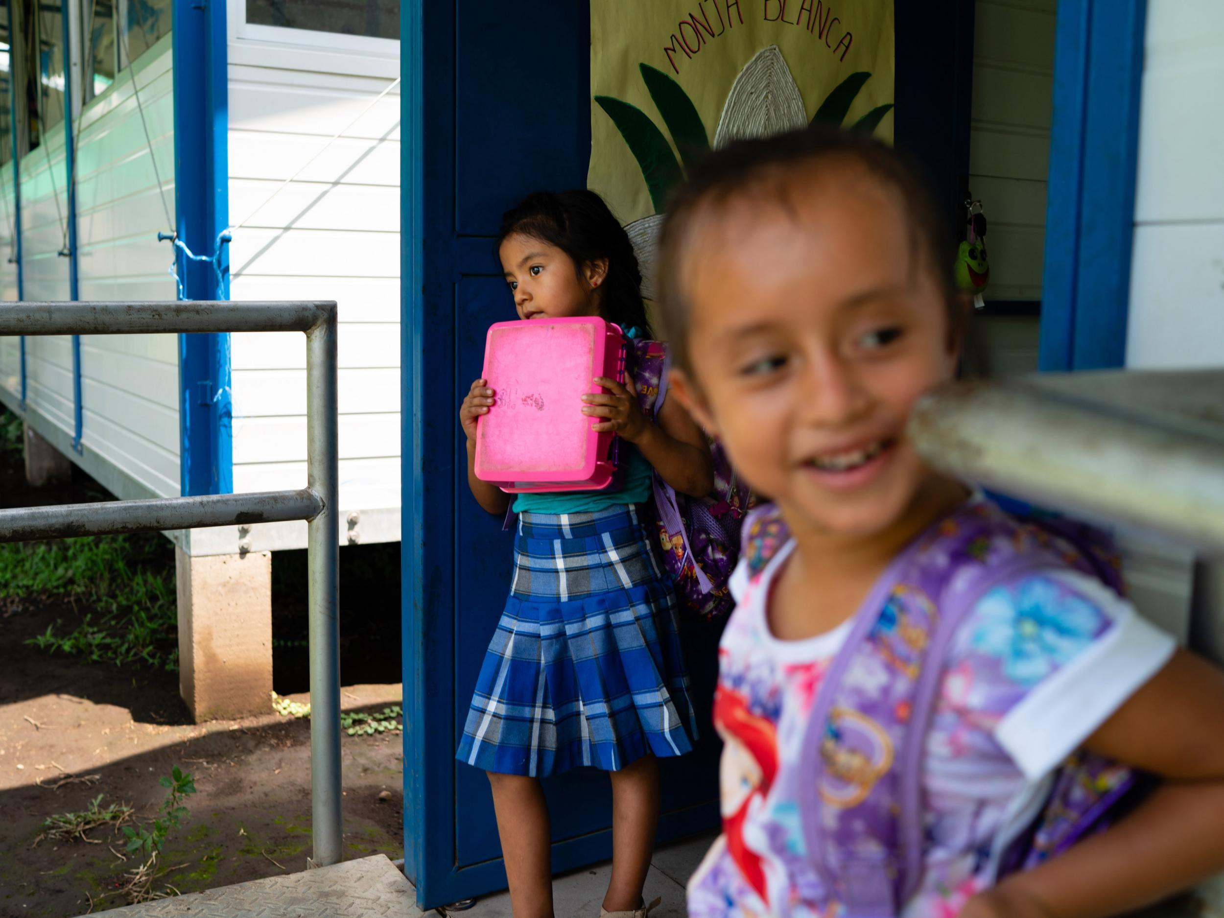 Marjorie – the daughter of Eleodoro Camposeco Jiménez – waits after school (The Washington Post)