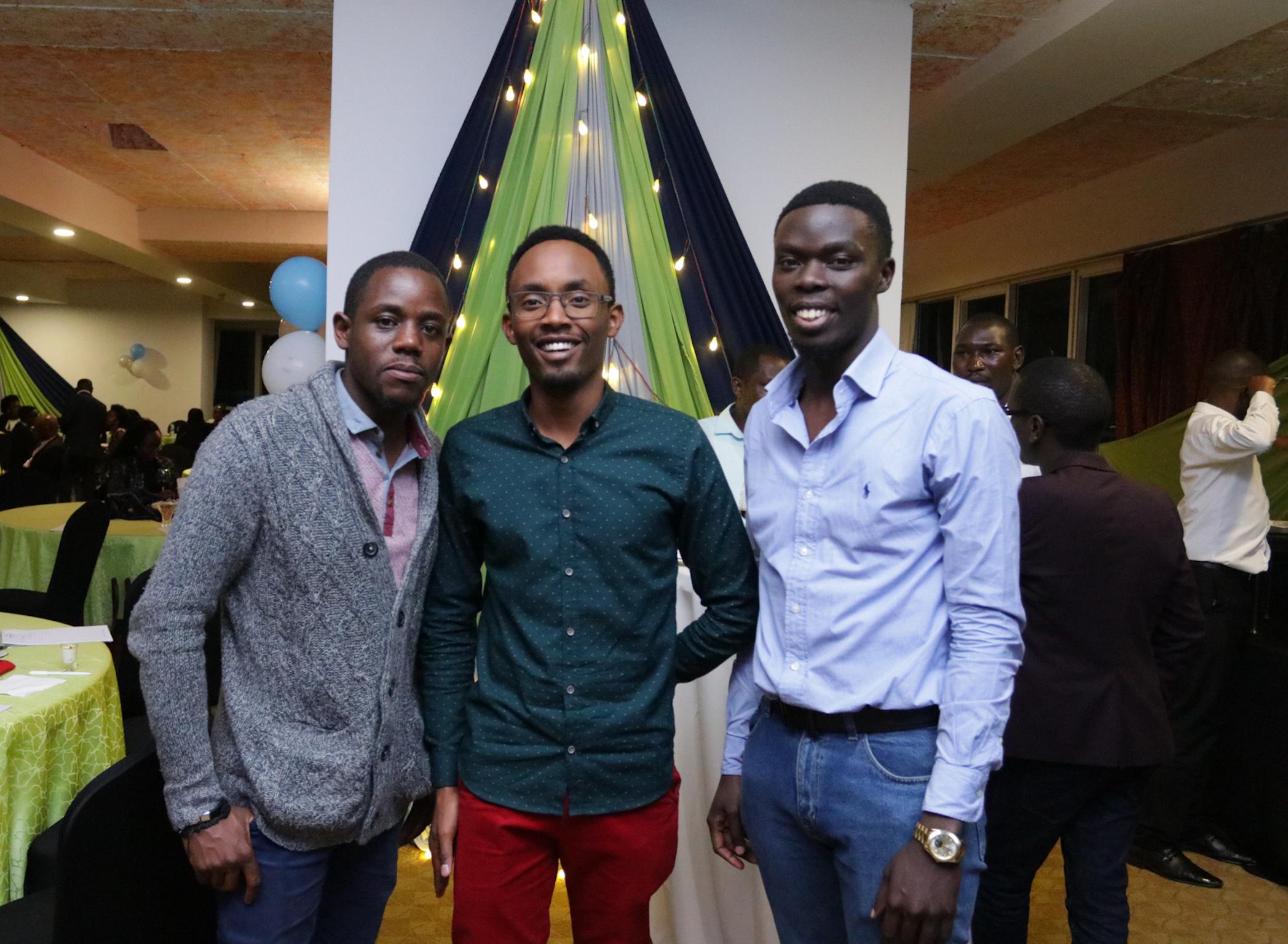 Peter Gachanja (centre) with Leafy Ke co-founders Dennis Muguta (left) and Melvin Kizito